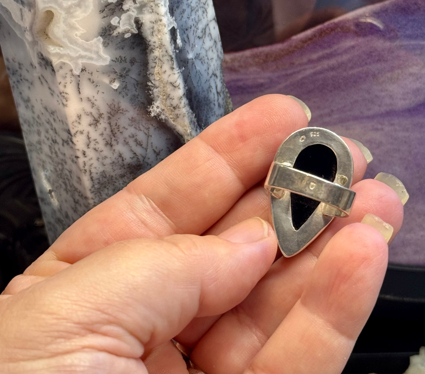 Bague en Onyx Noir T55