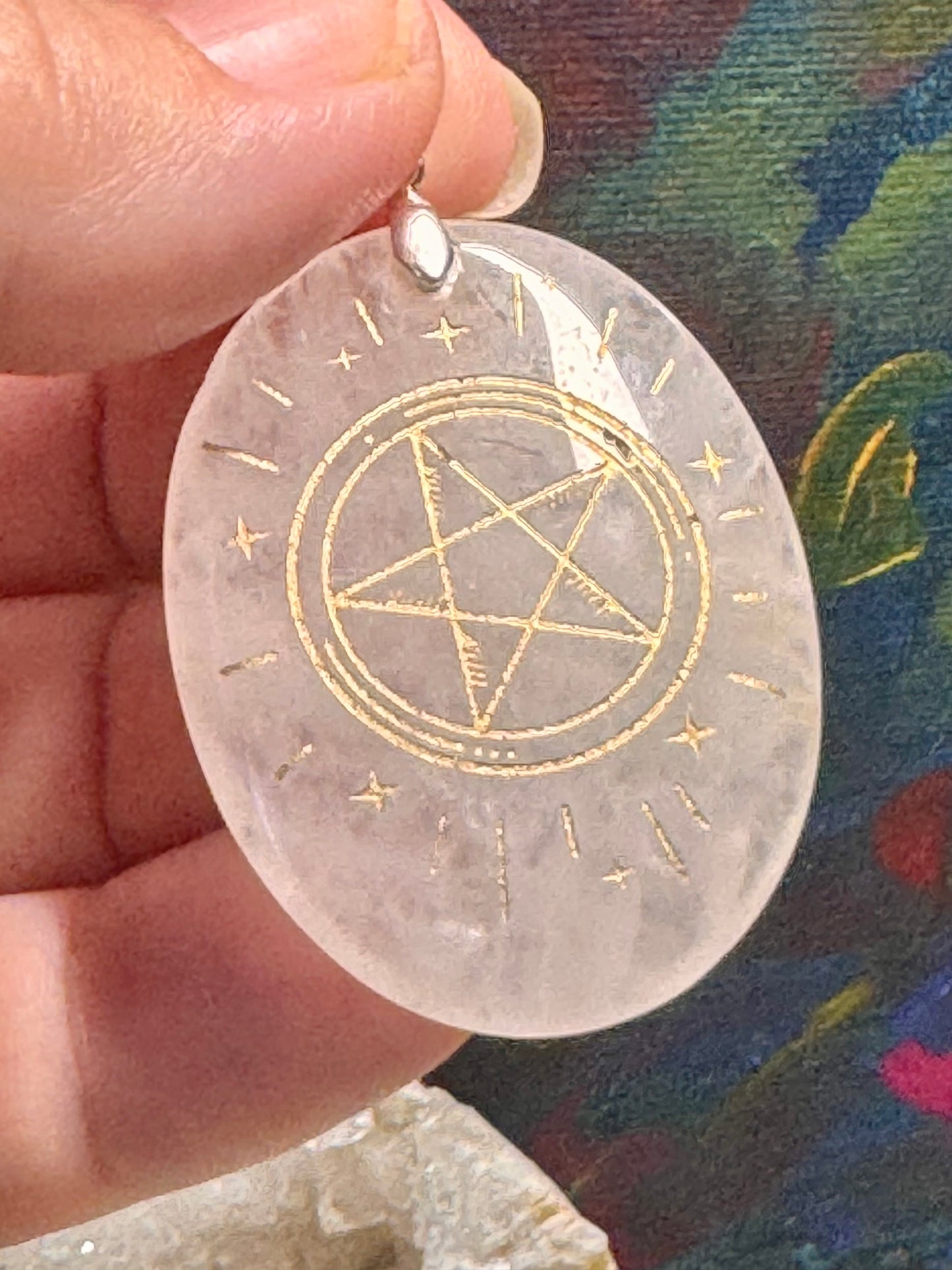 Pendentif de cristal de roche