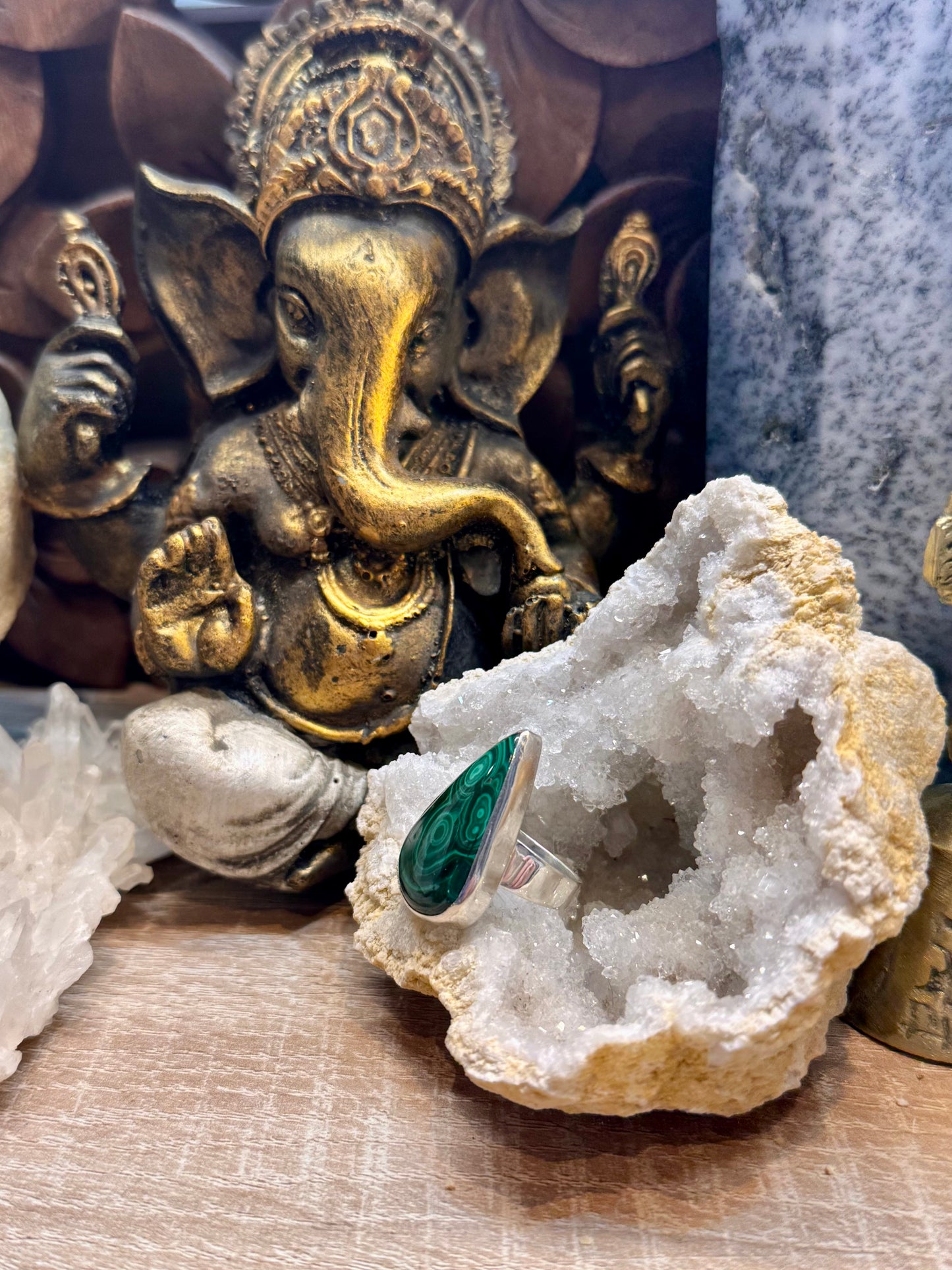 Bague malachite en argent 925