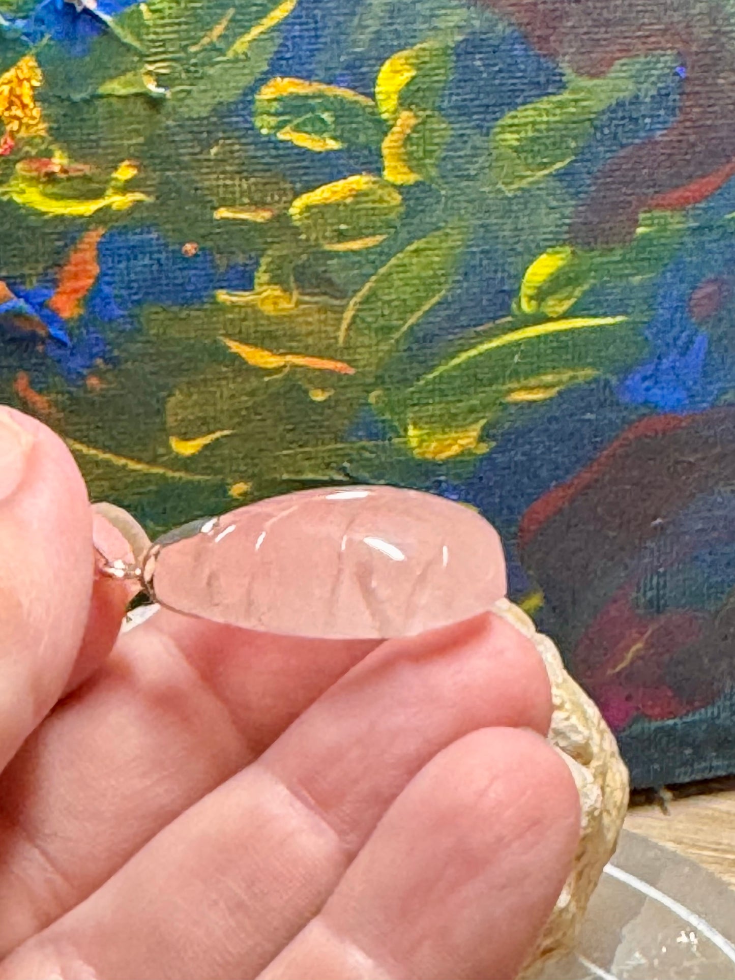 Pendentif de quartz rose