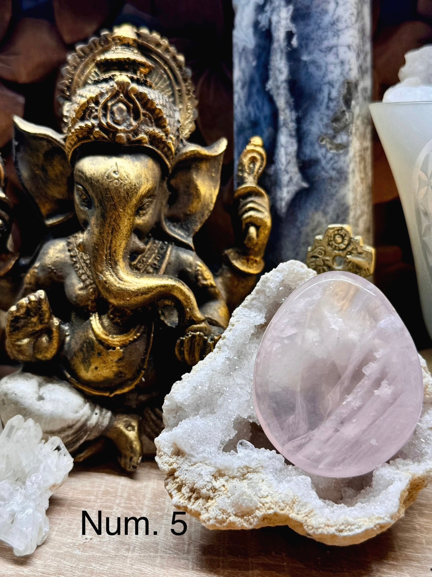 Pierre anti-stress en quartz rose