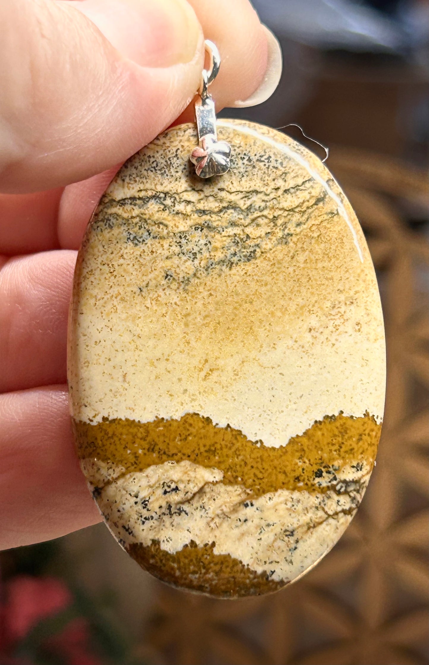 Pendentif de jaspe paysage