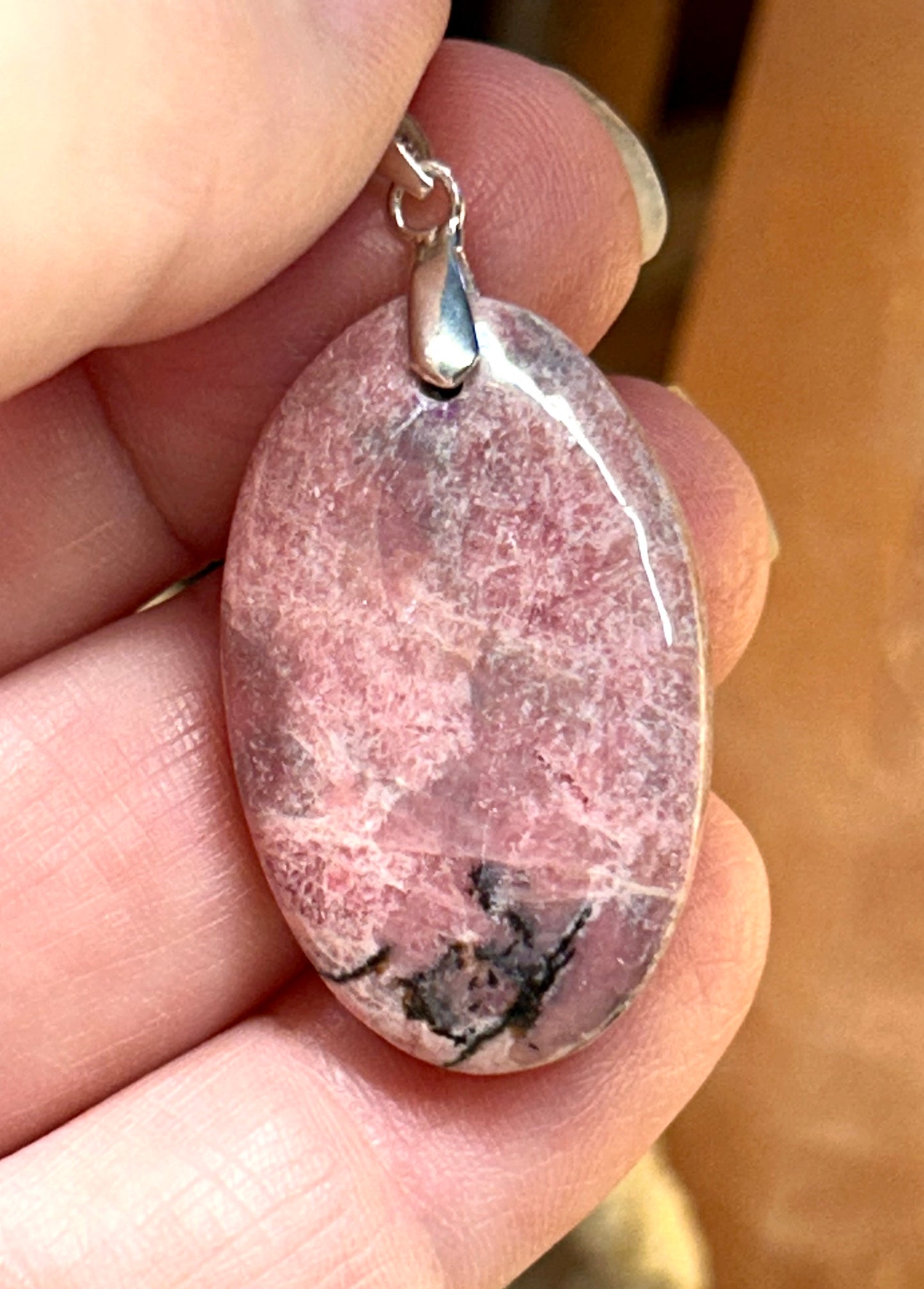 Pendentif de rhodonite