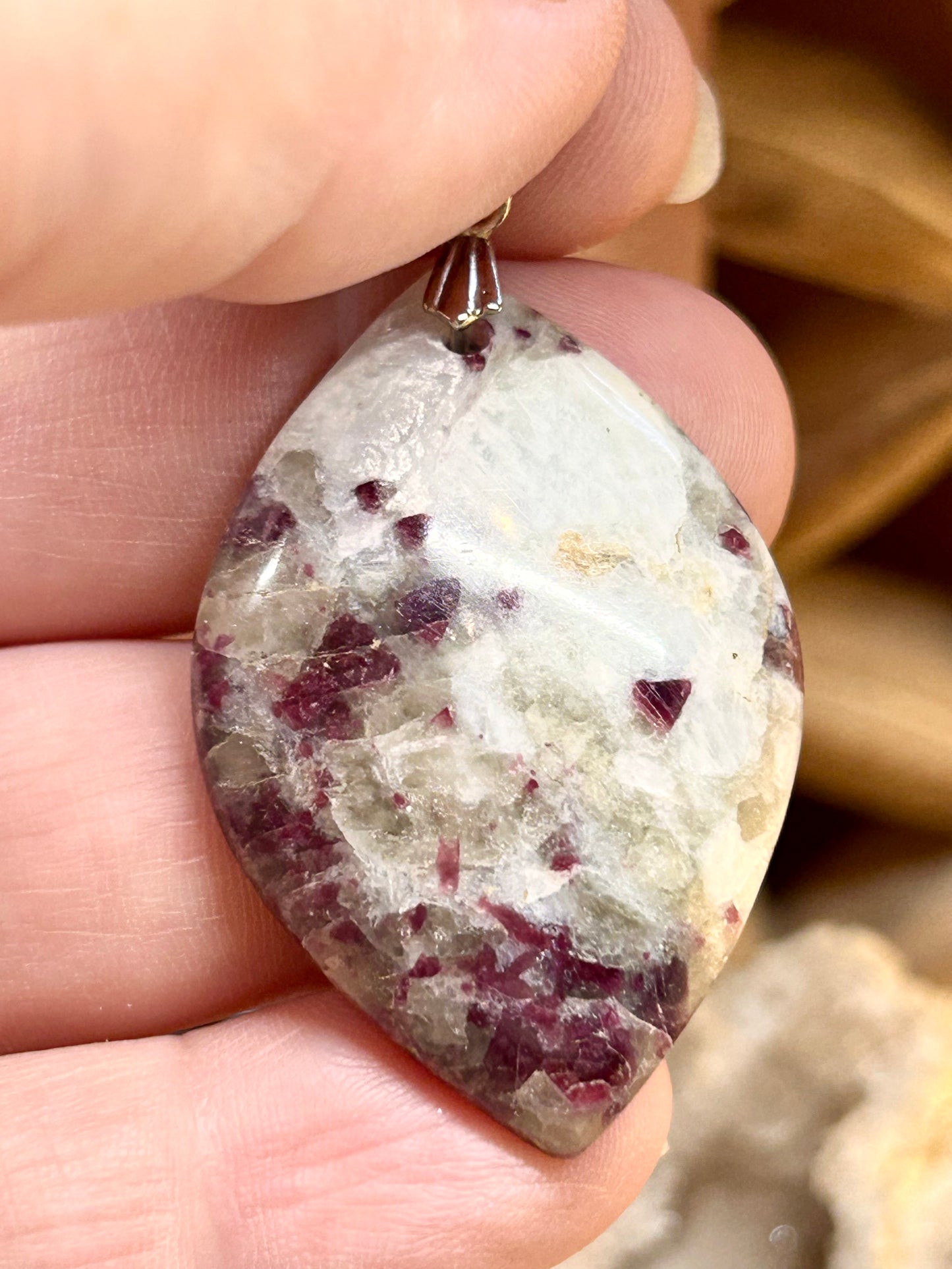 Pendentif de tourmaline rose/rubellite