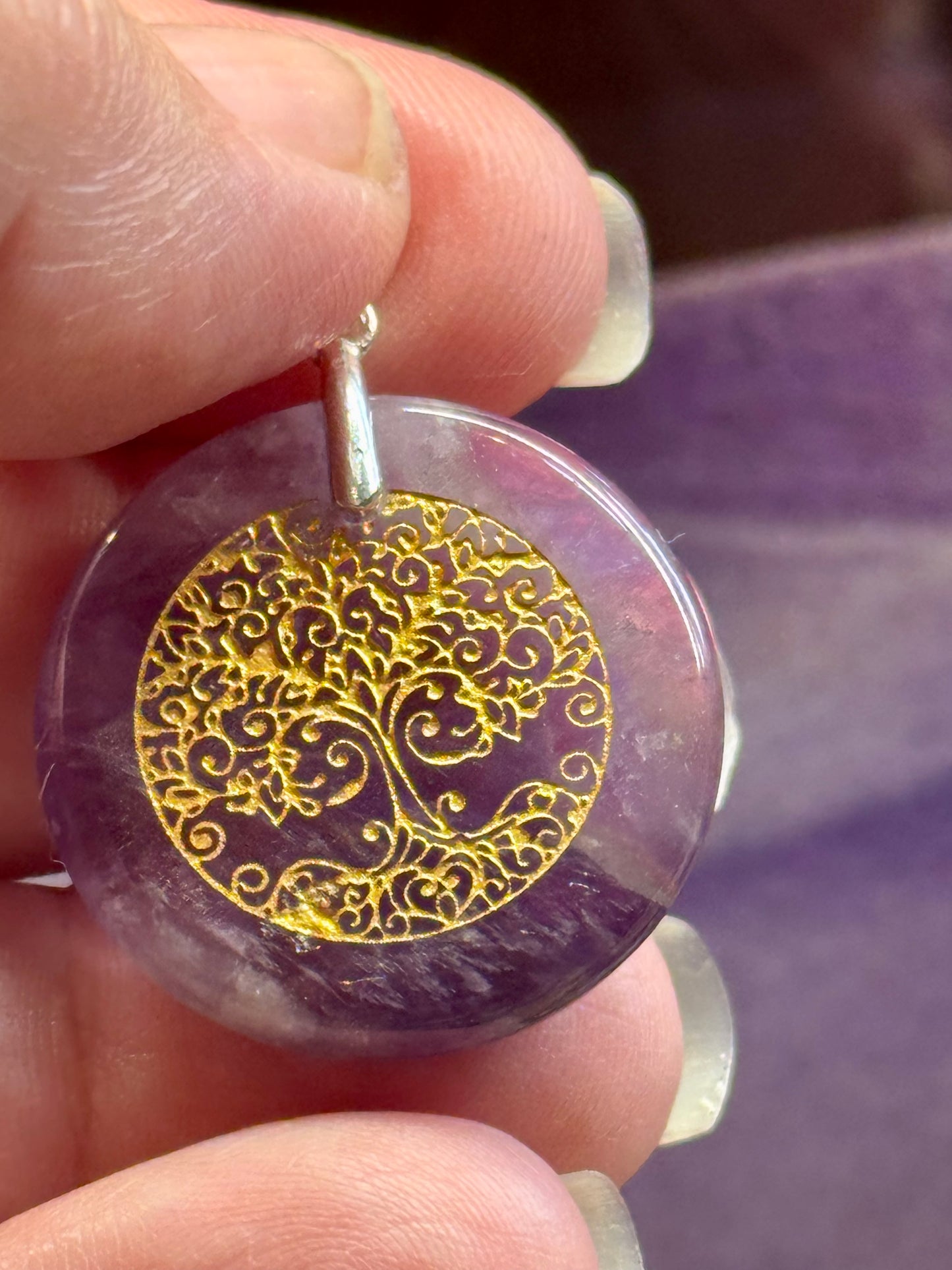 Pendentif Améthyste - Arbre de vie 1