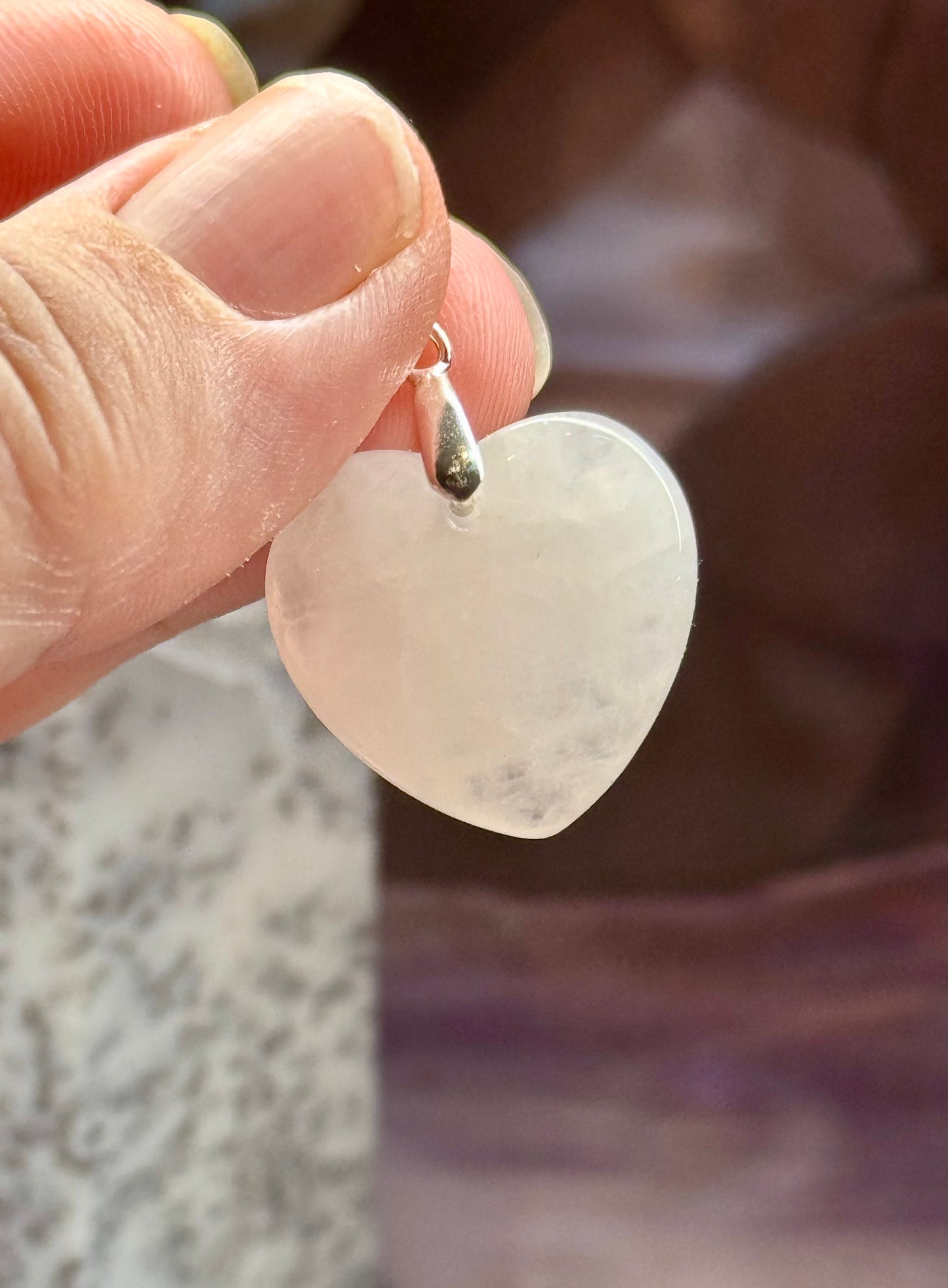 Pendentif Cœur en Quartz Cristal