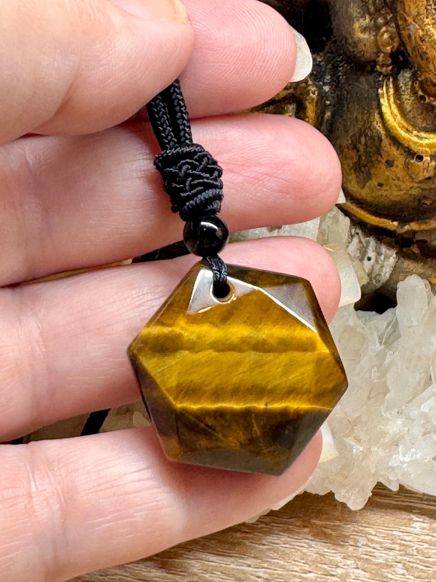 Collier avec sceau de Salomon Œil de tigre