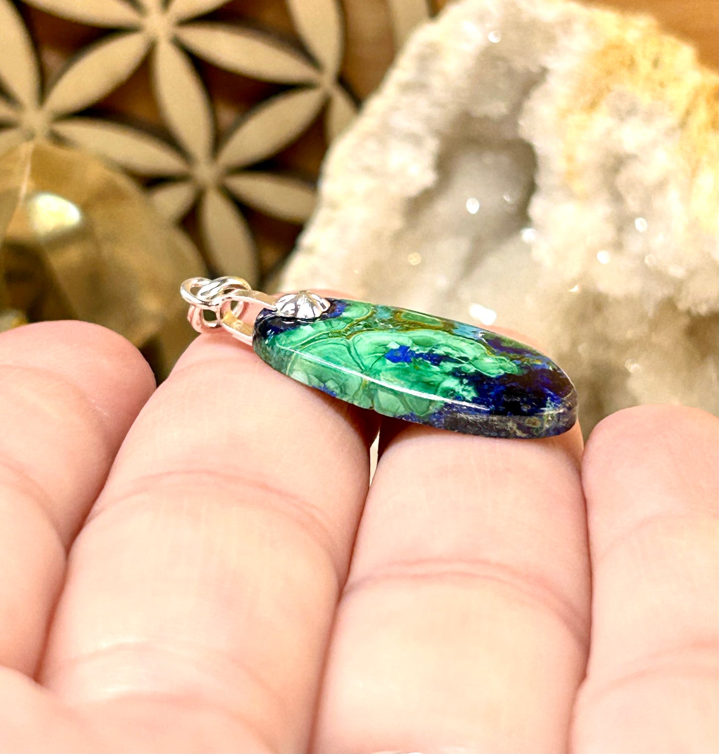 Pendentif d’azurite malachite