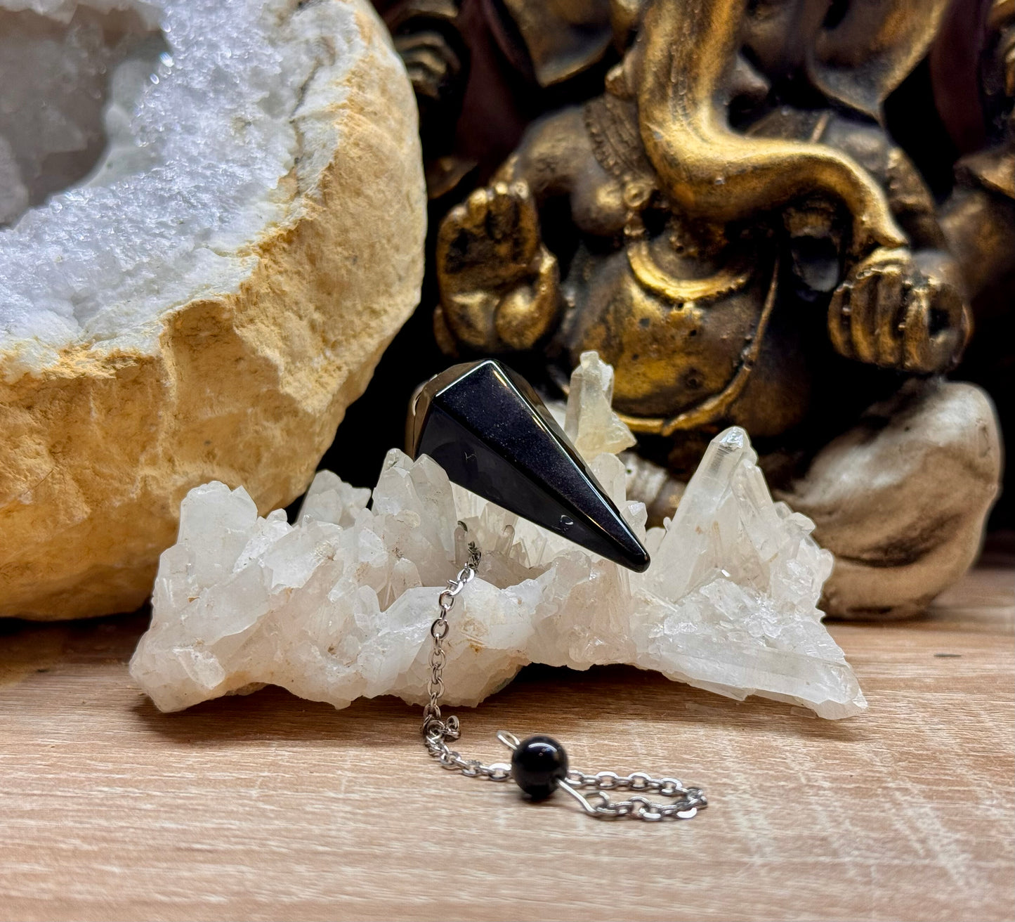 Pendule conique en Obsidienne noire