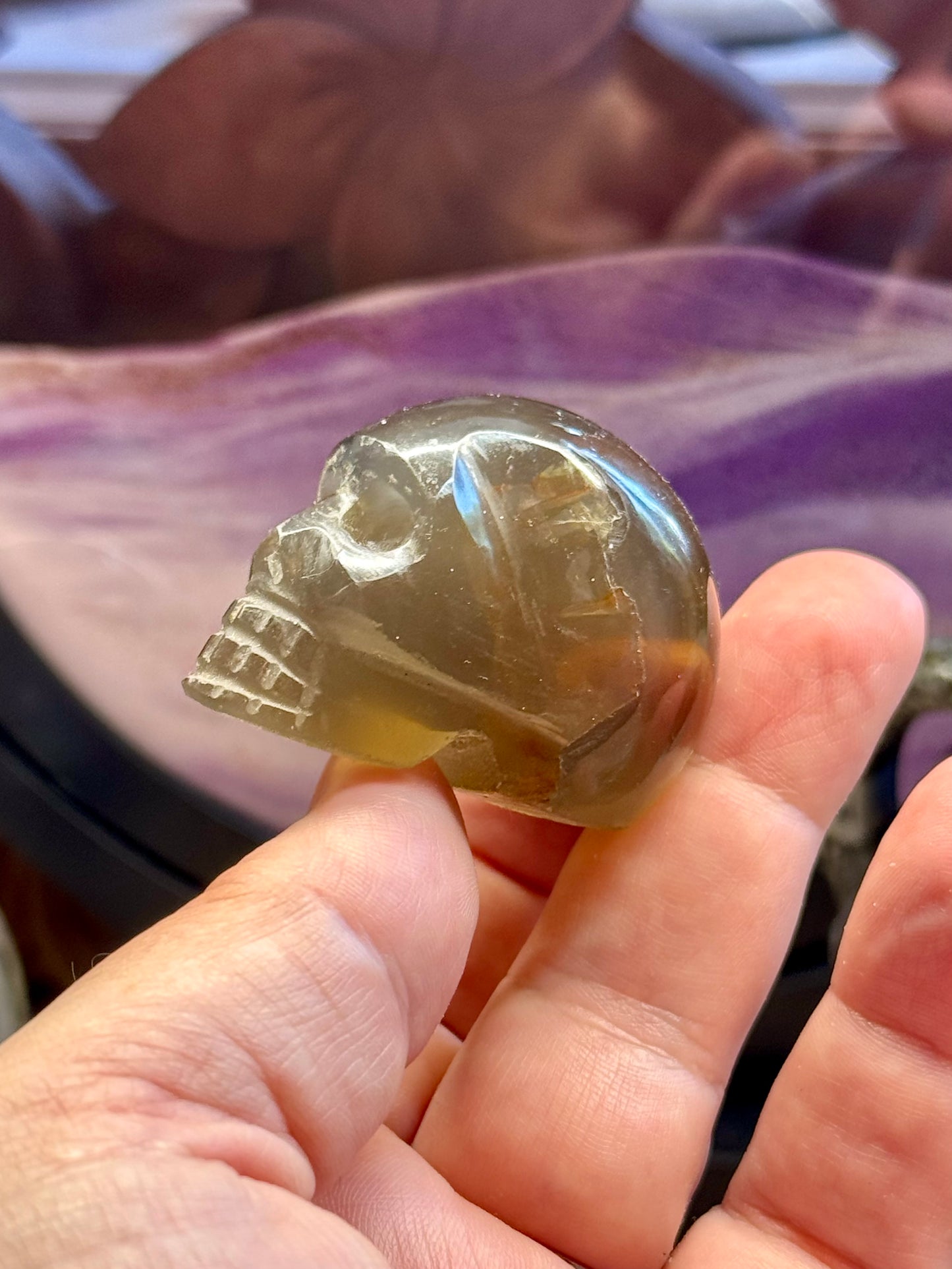 Crâne de Quartz Fumé