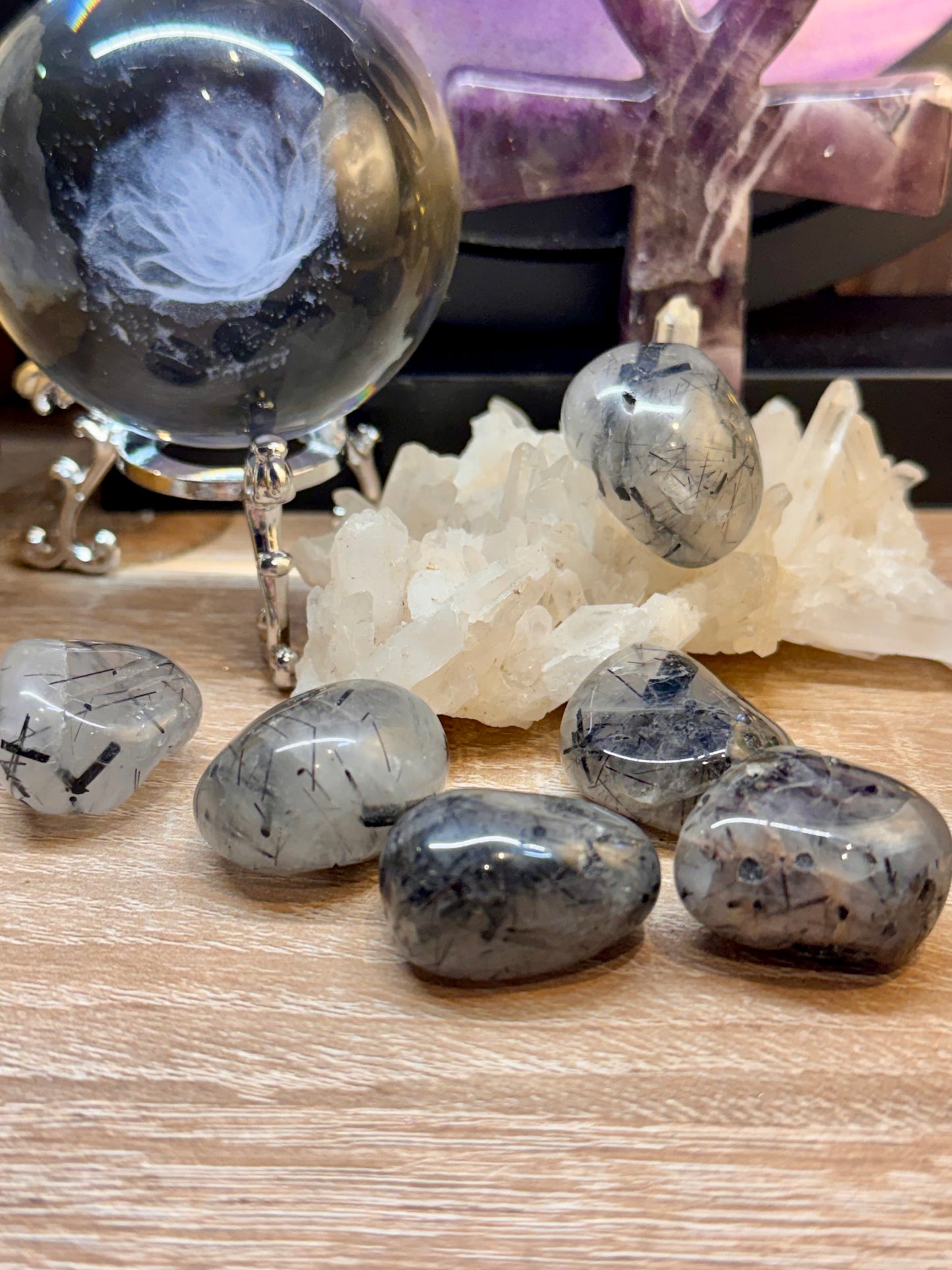 Pierre roulée de Quartz Tourmaline