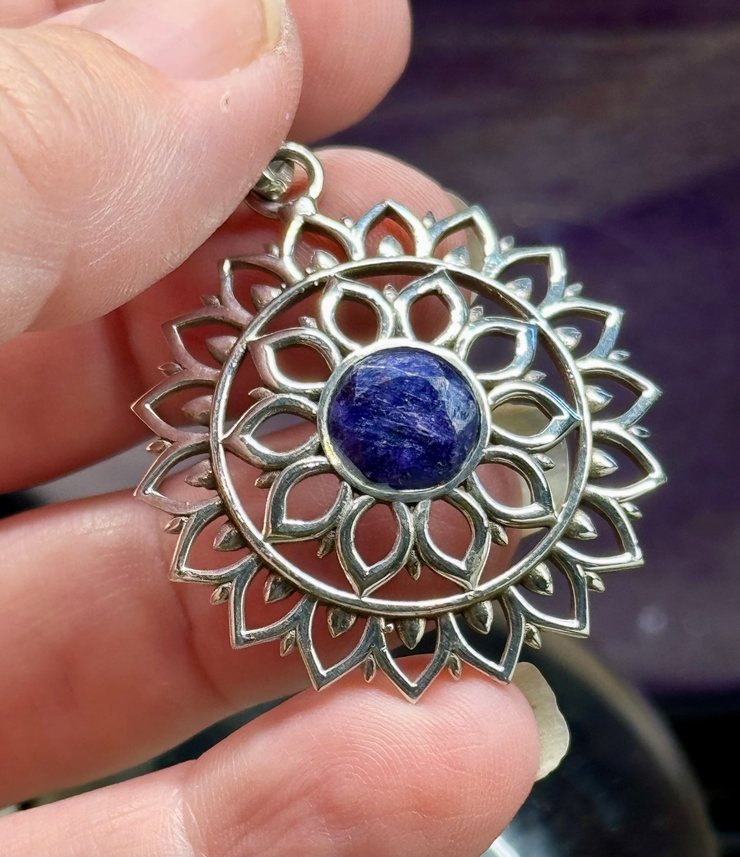 Pendentif iolite en argent 925