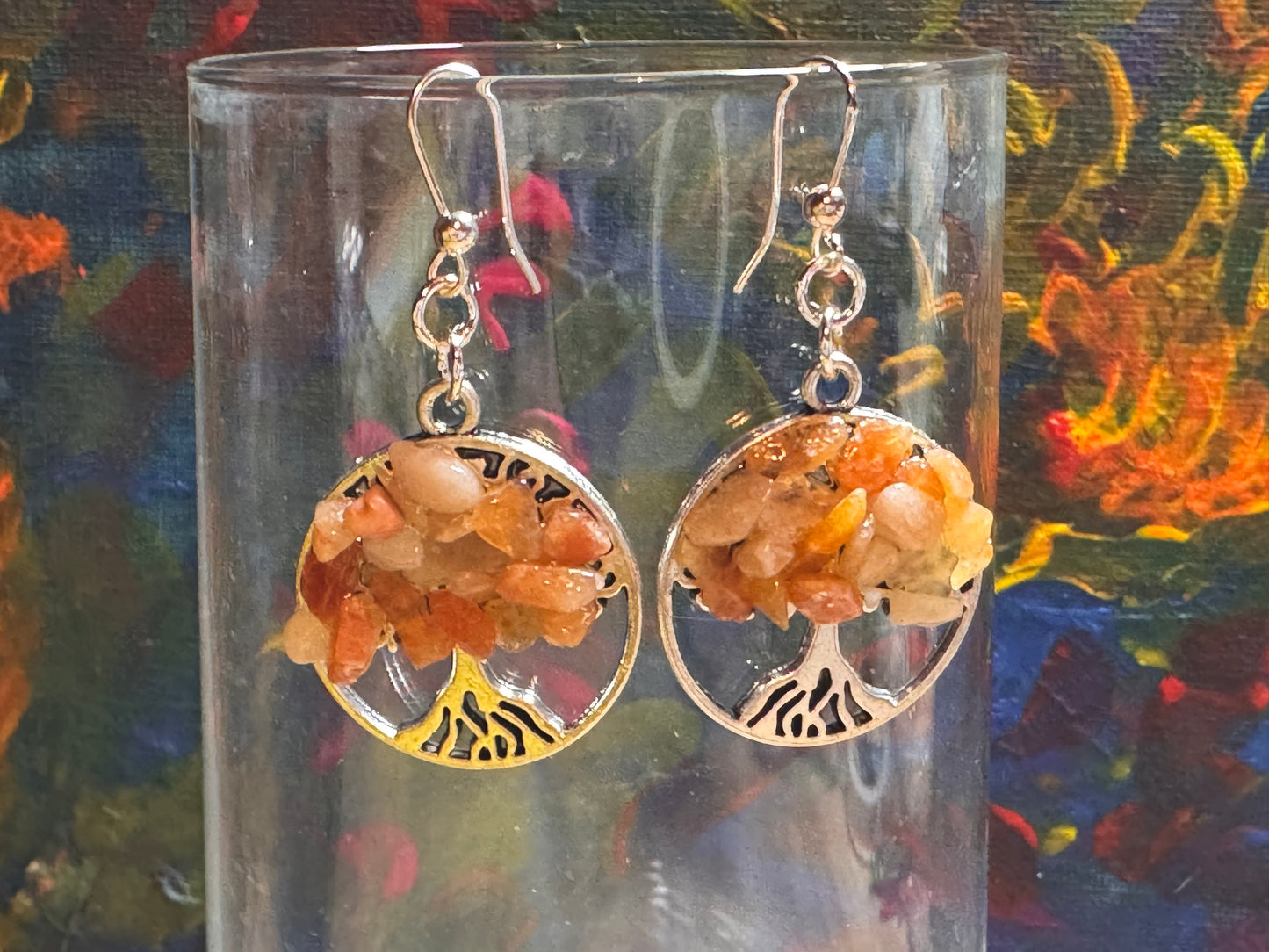 Boucles d’oreilles en argent et pierre de lune