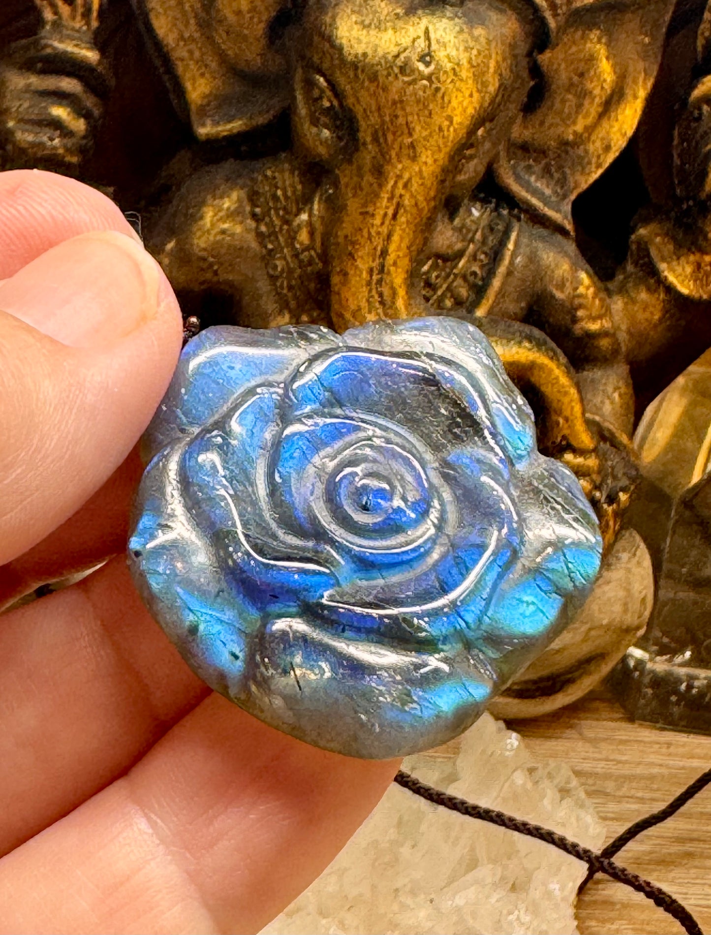 Pendentif rose en Labradorite