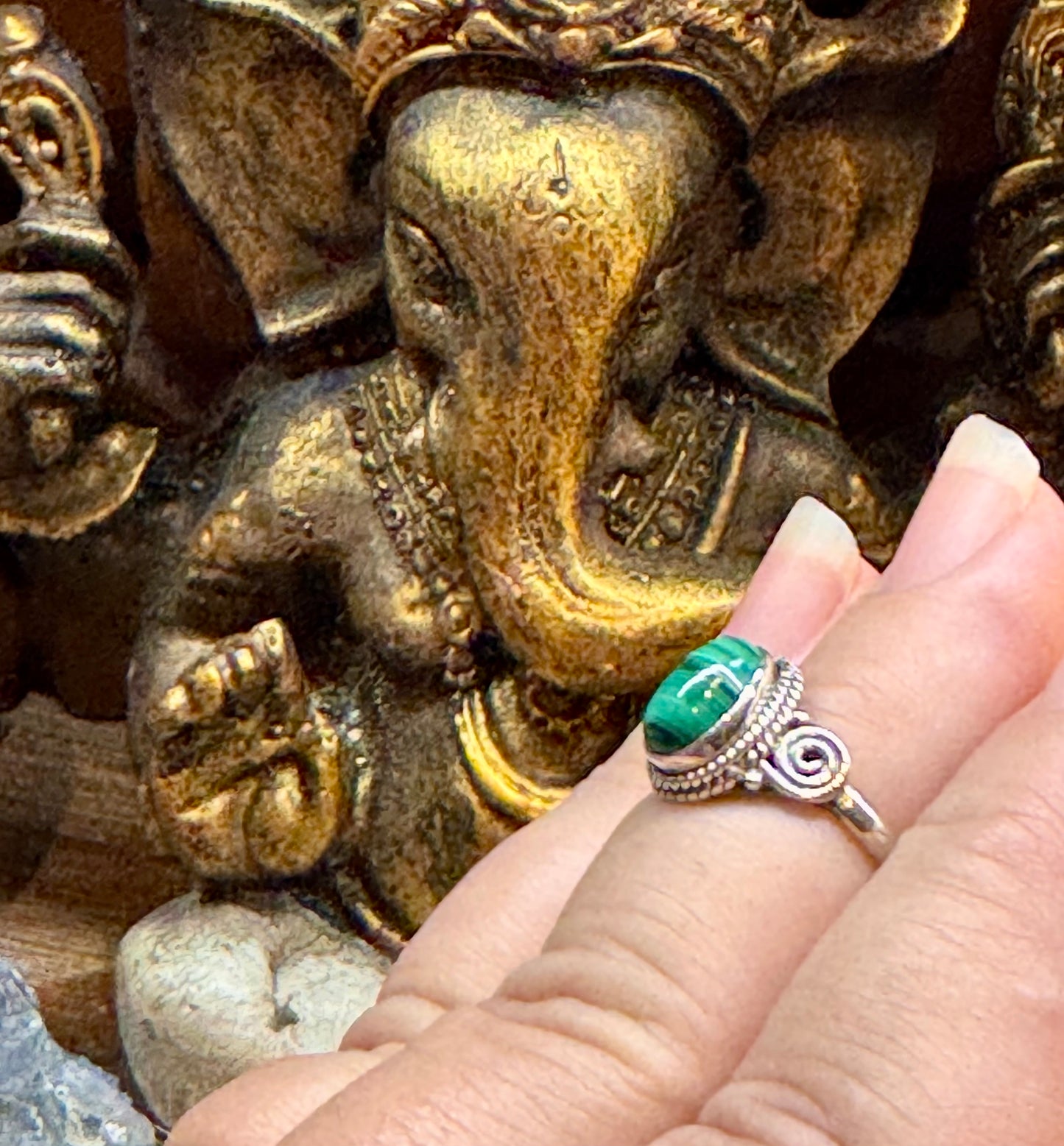 Bague malachite T54