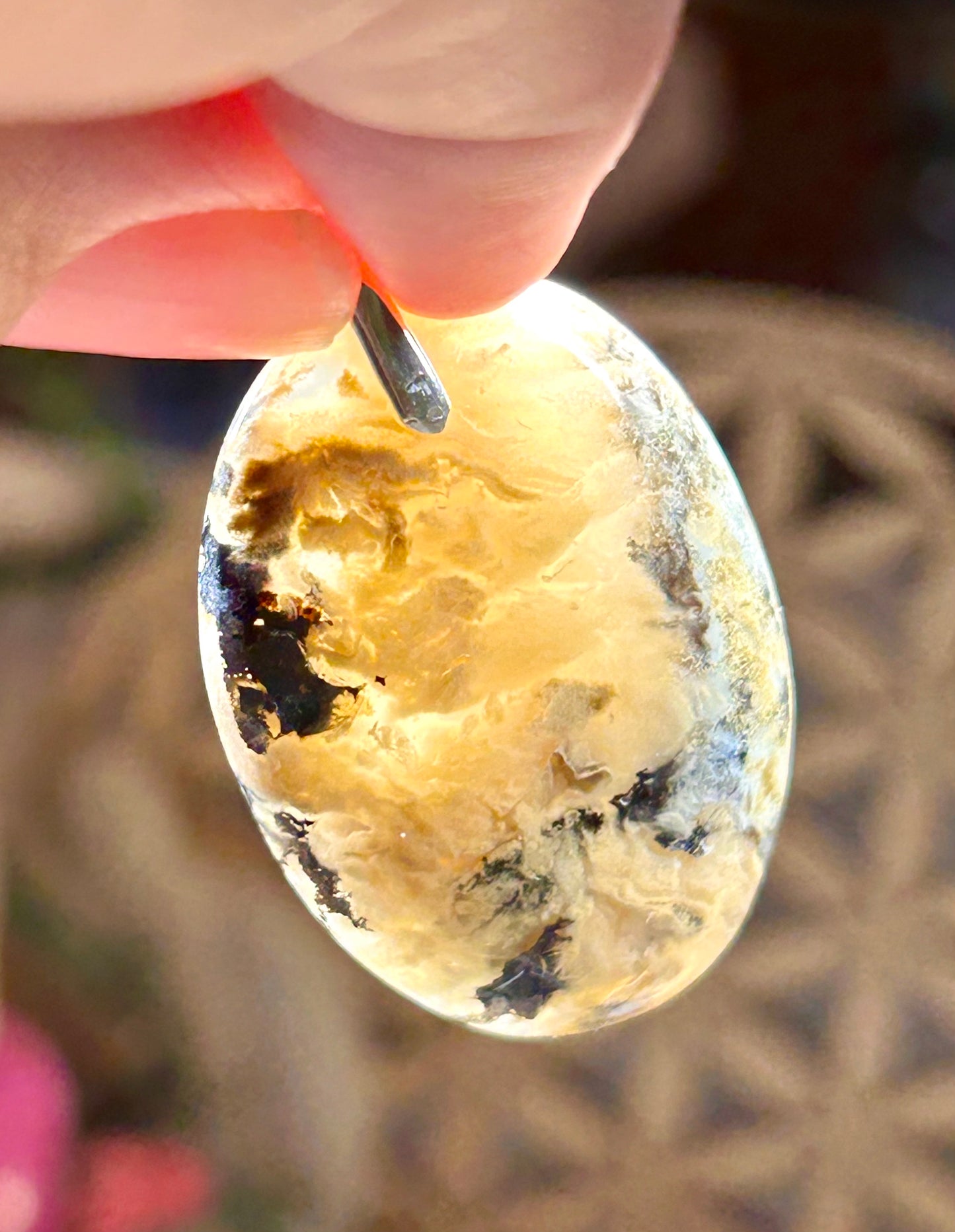 Pendentif d’agate dendrite de tigre