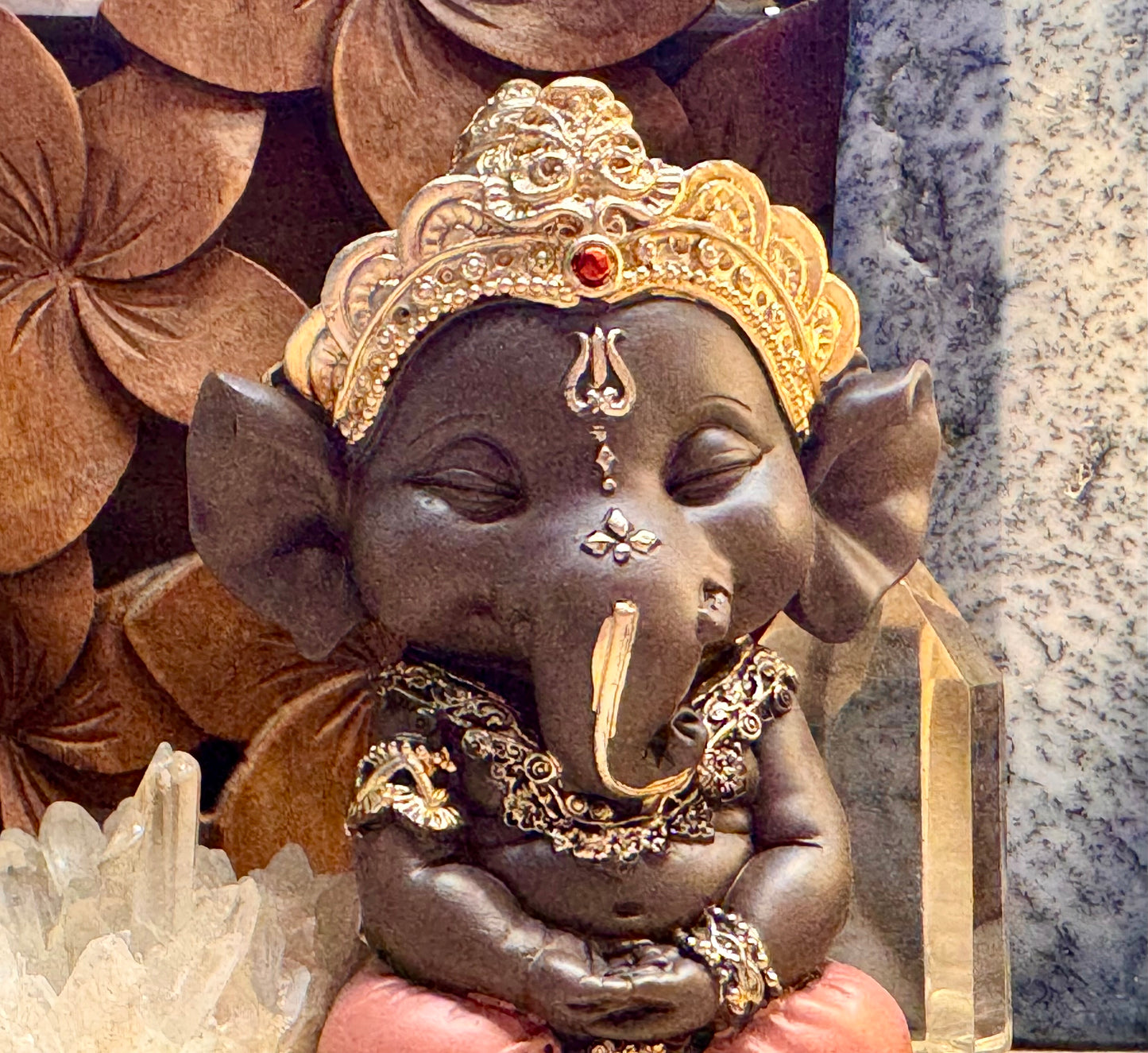 Statue Bébé Ganesh méditation