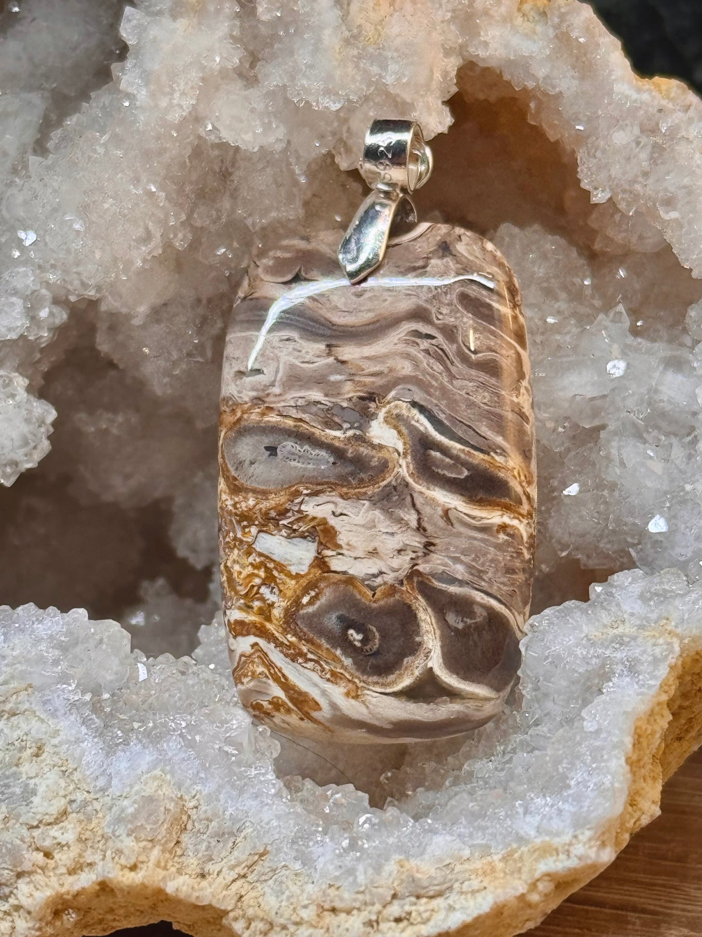 Pendentif en bois fossile