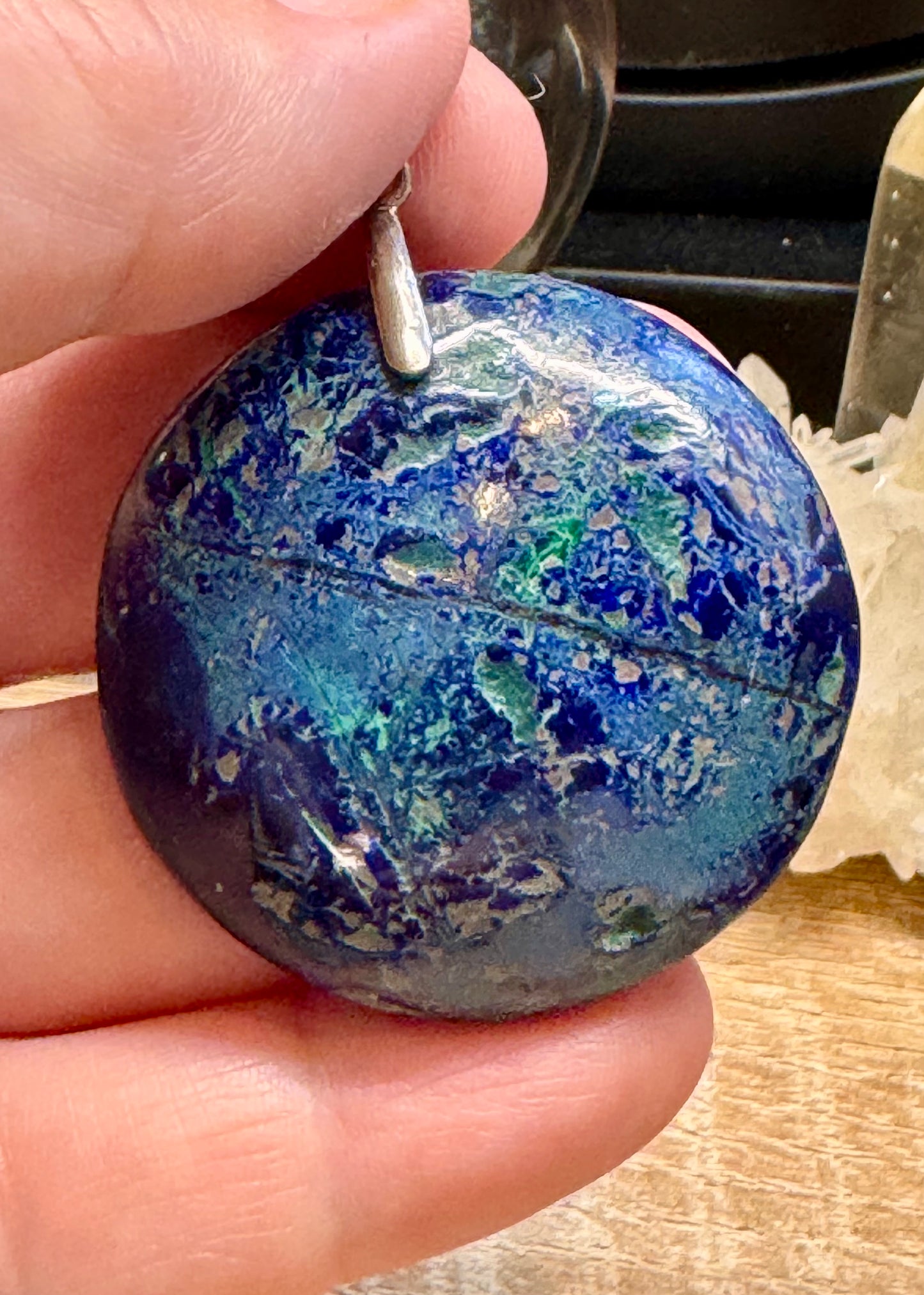 Pendentif d’azurite malachite