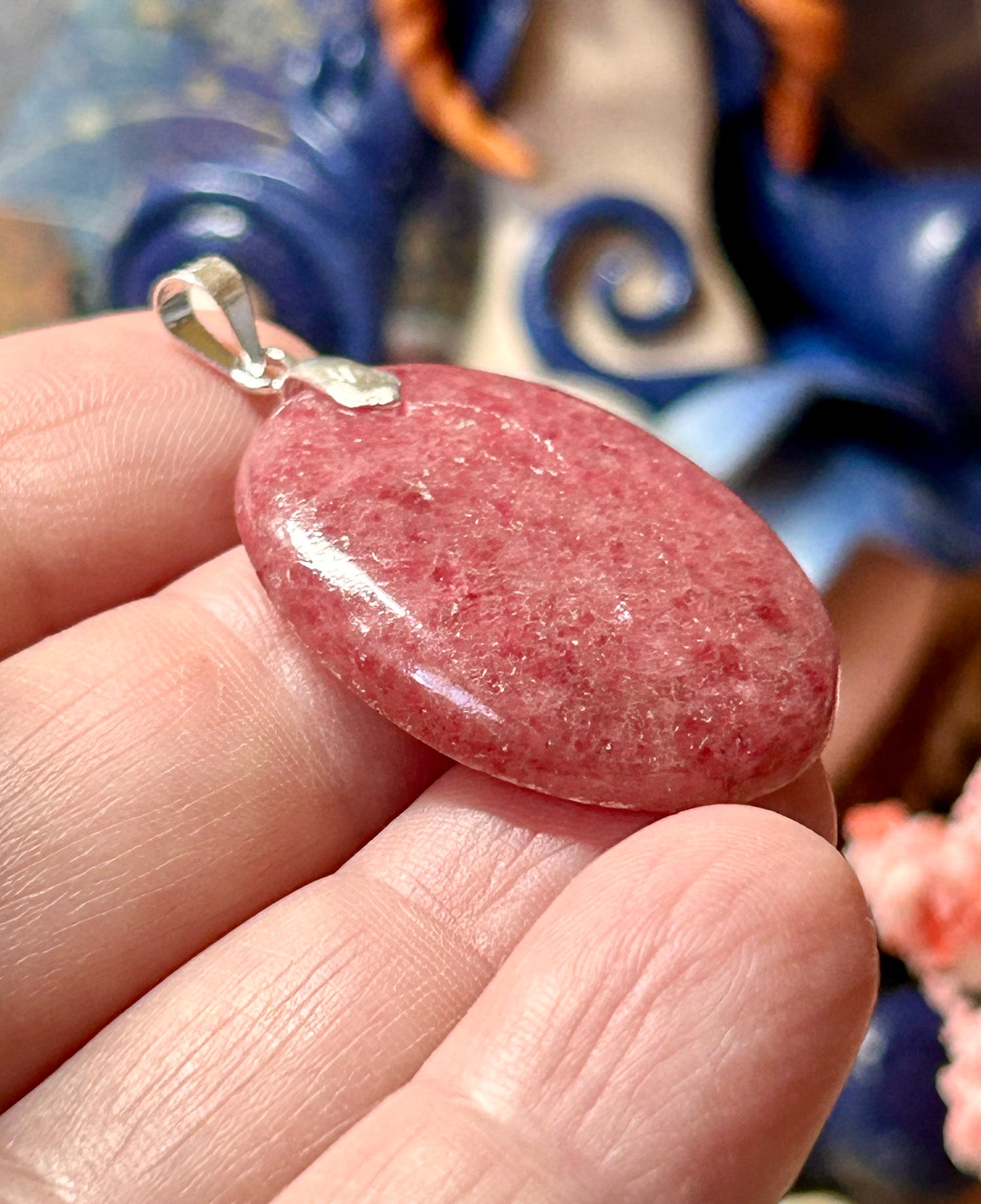 Pendentif de rhodonite