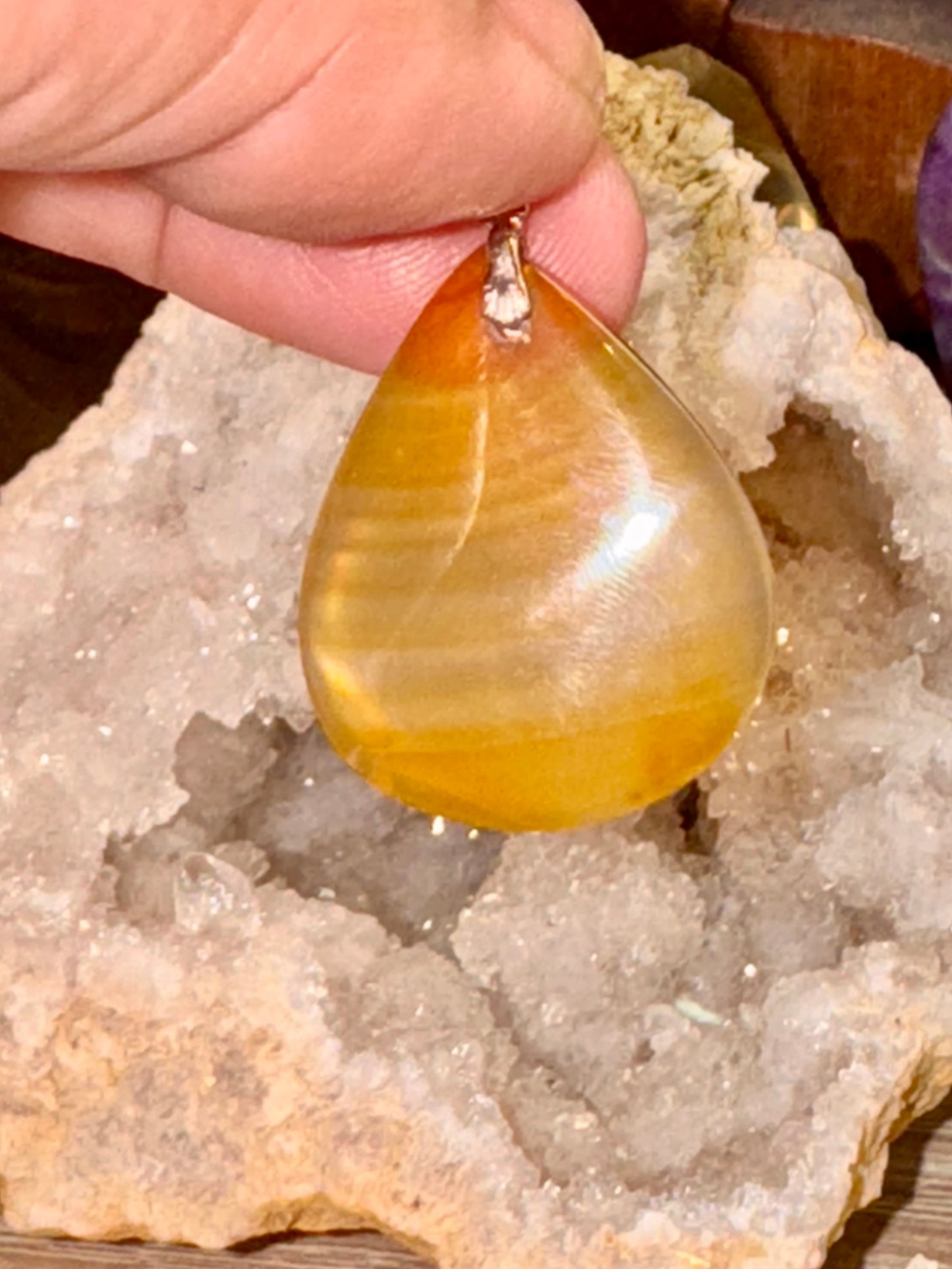 Pendentif en agate Arc-en-ciel