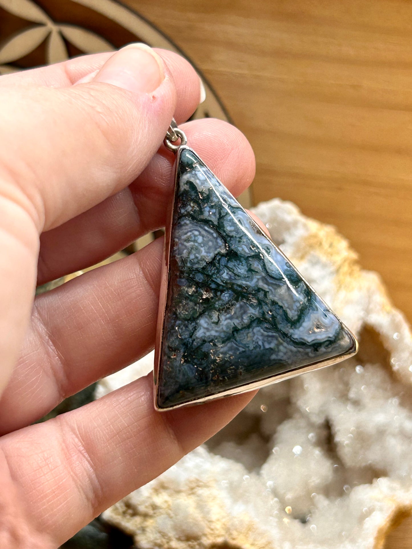 Pendentif en agate mousse