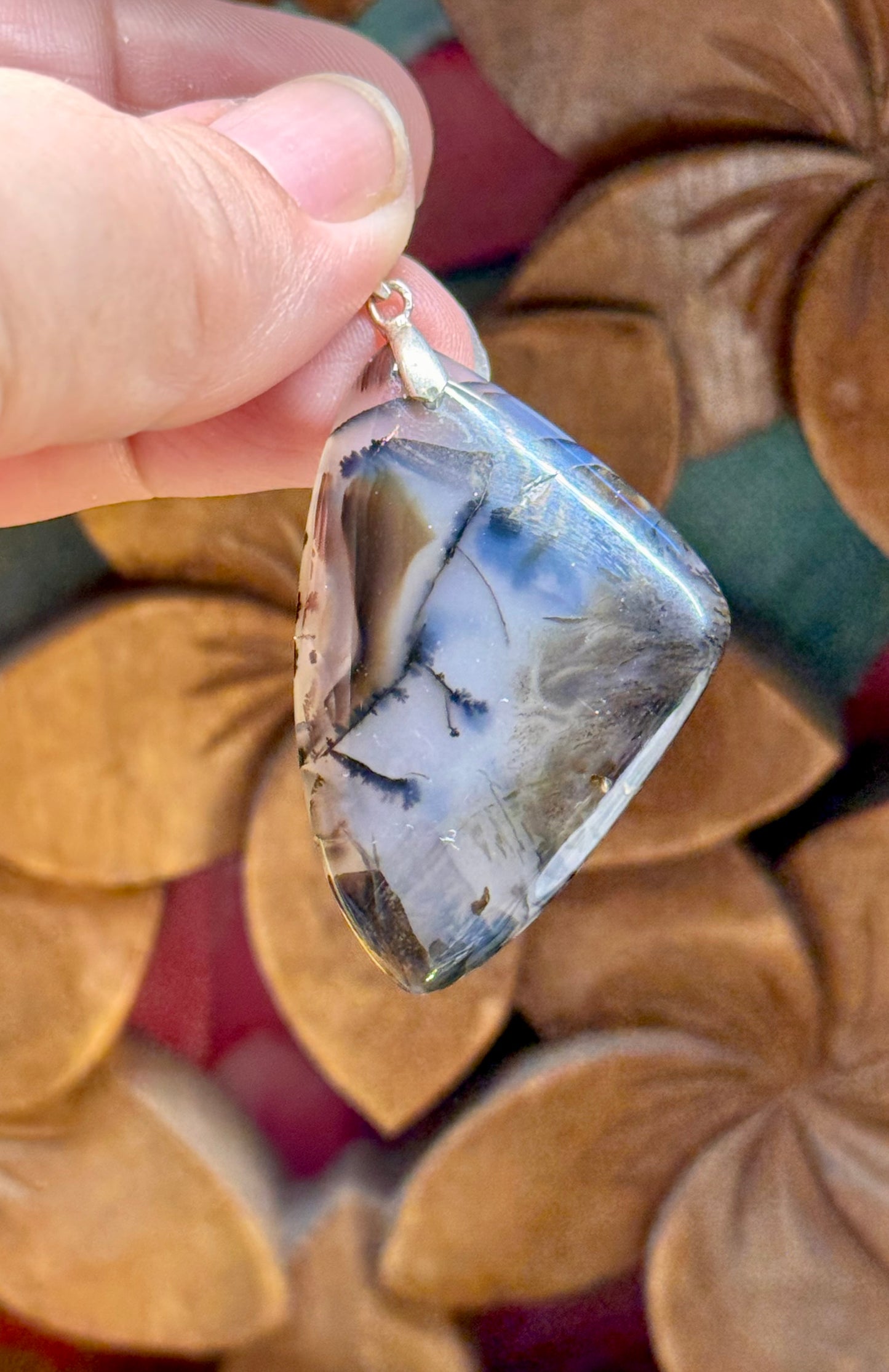 Pendentif d’agate dendritique