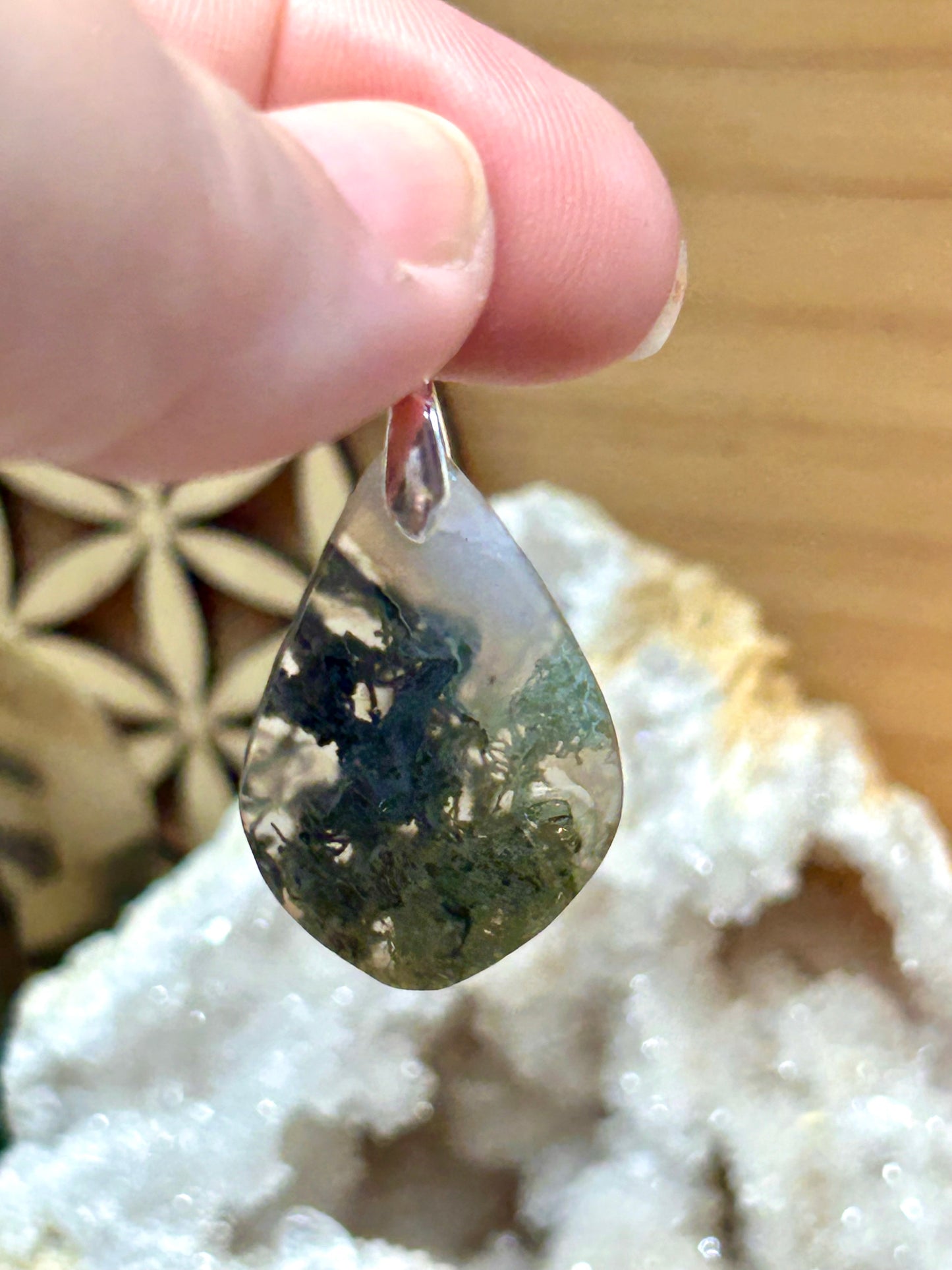 Pendentif d’agate mousse