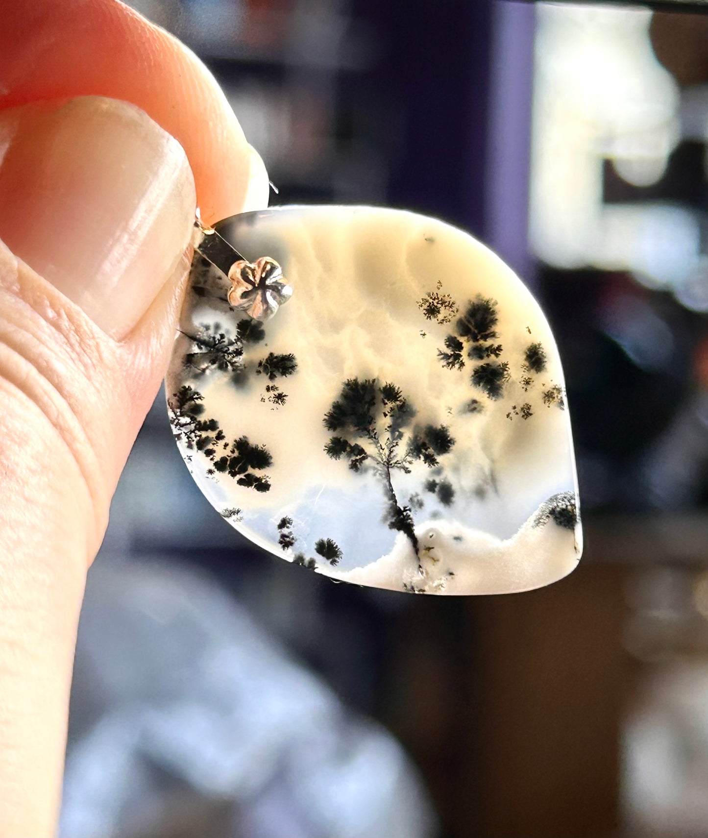 Pendentif d’agate dendritique