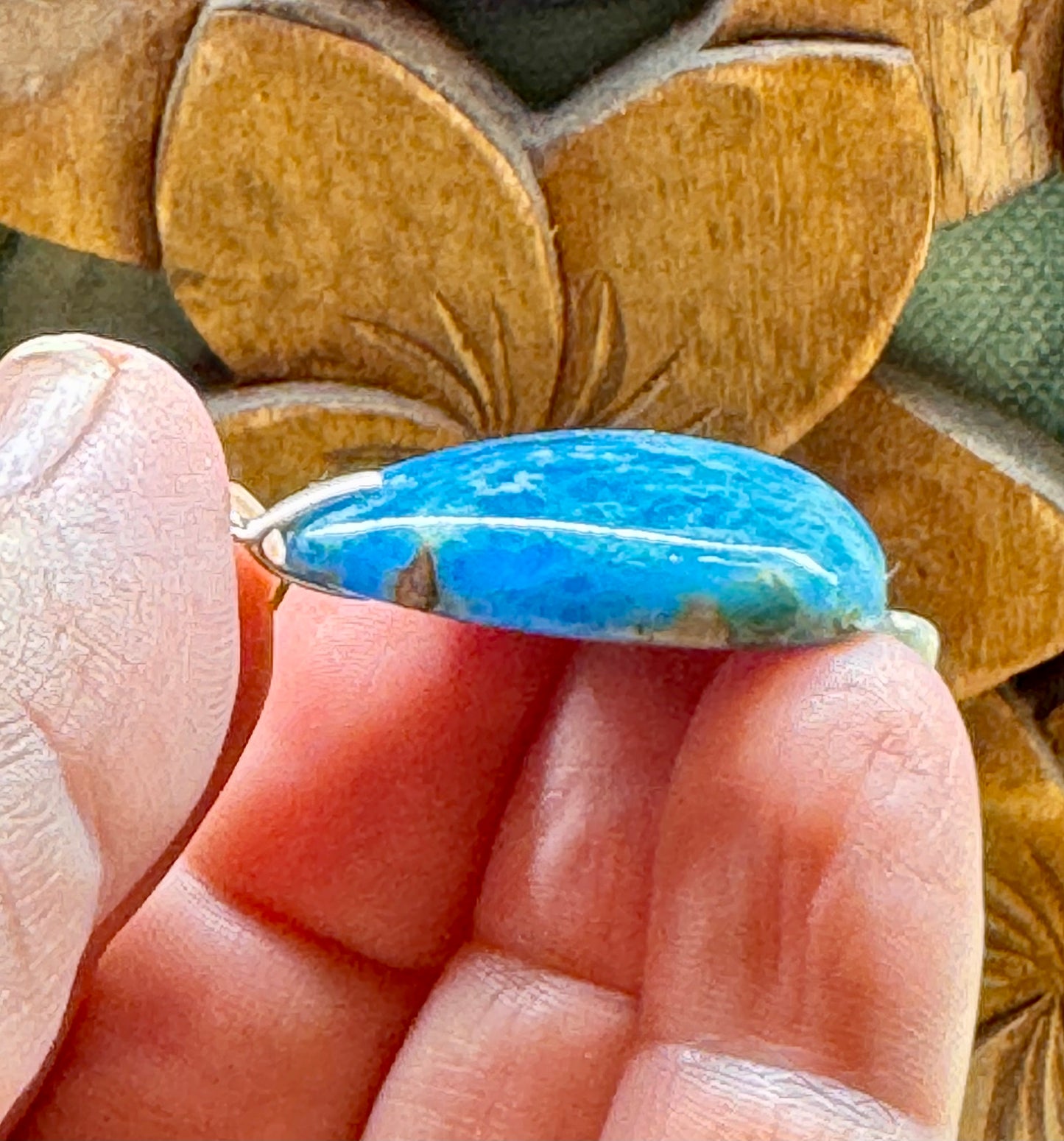 Pendentif en apatite bleue