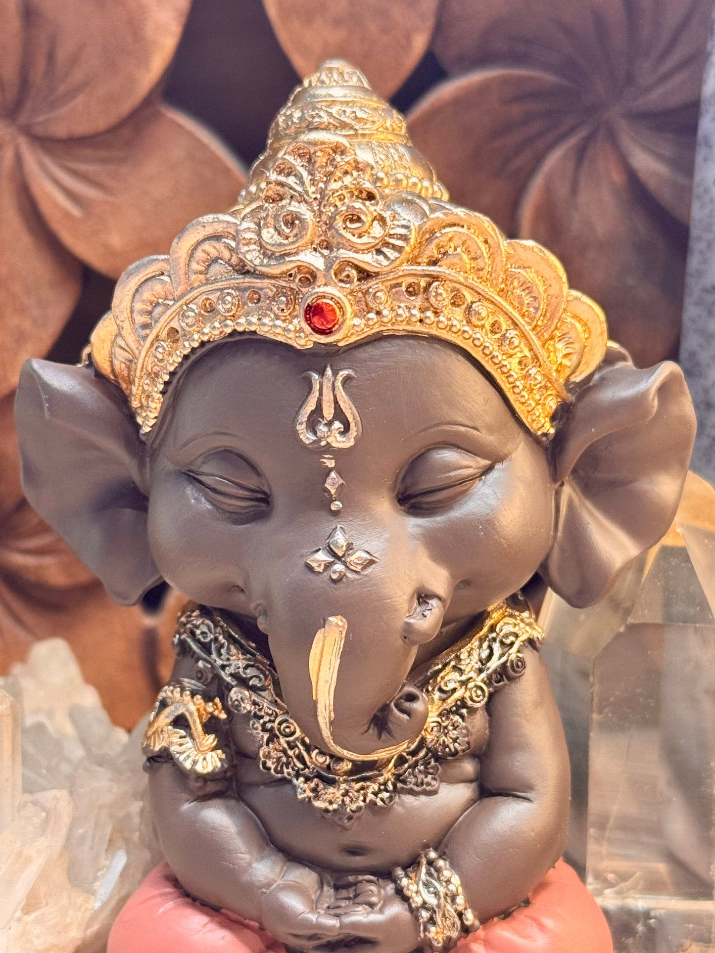 Statue Bébé Ganesh méditation