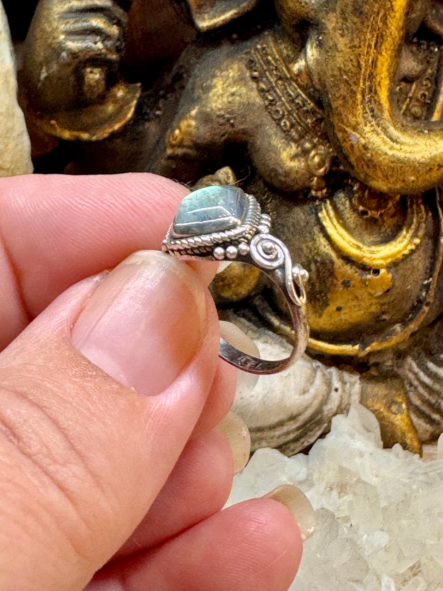 Bague Labradorite T47