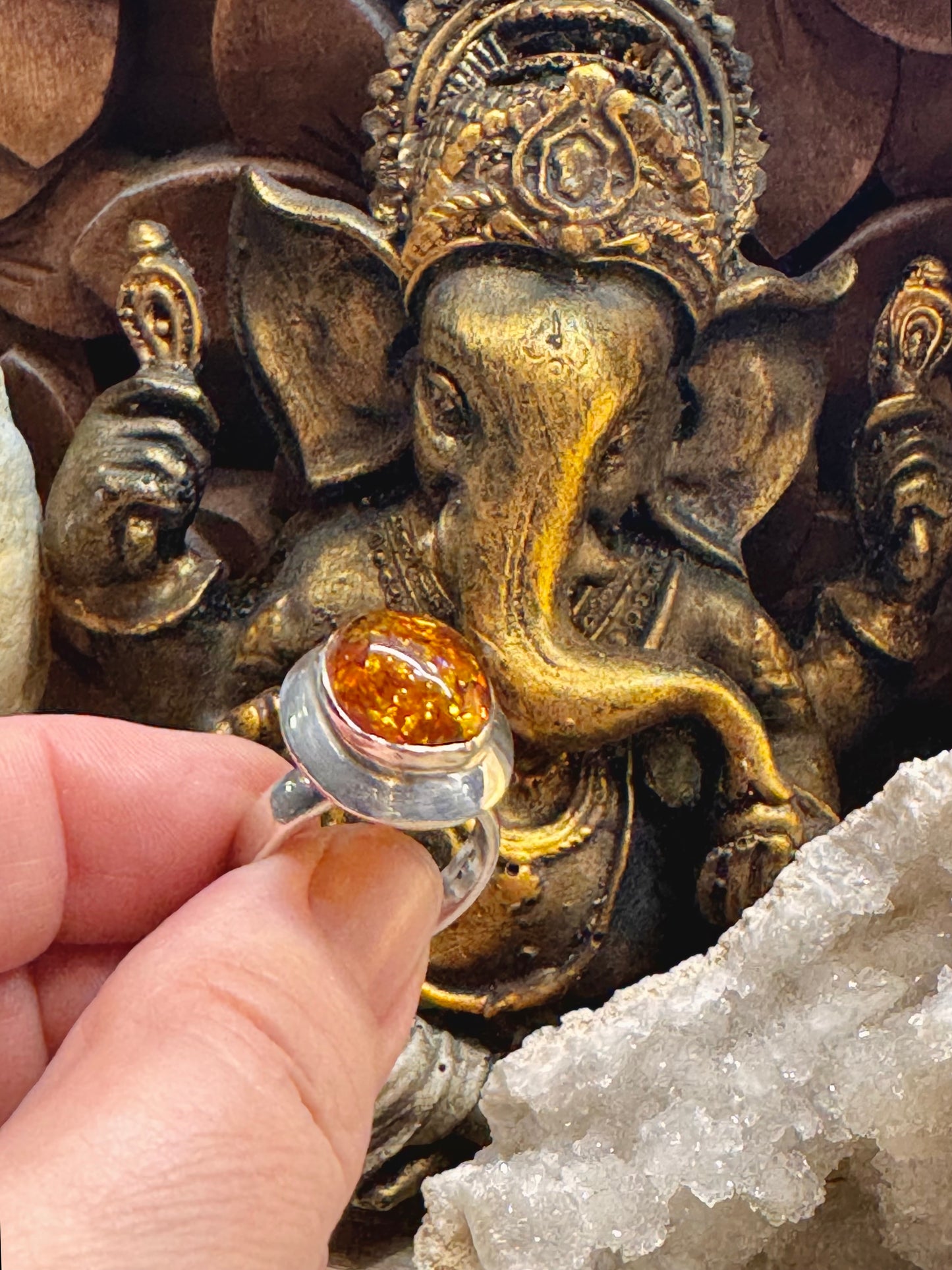 Bague ambre T56