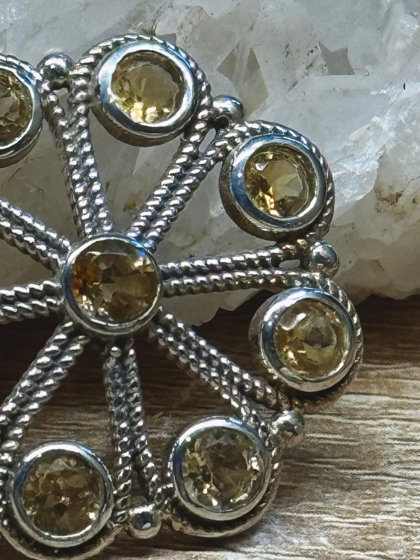 Pendentif en argent et citrine