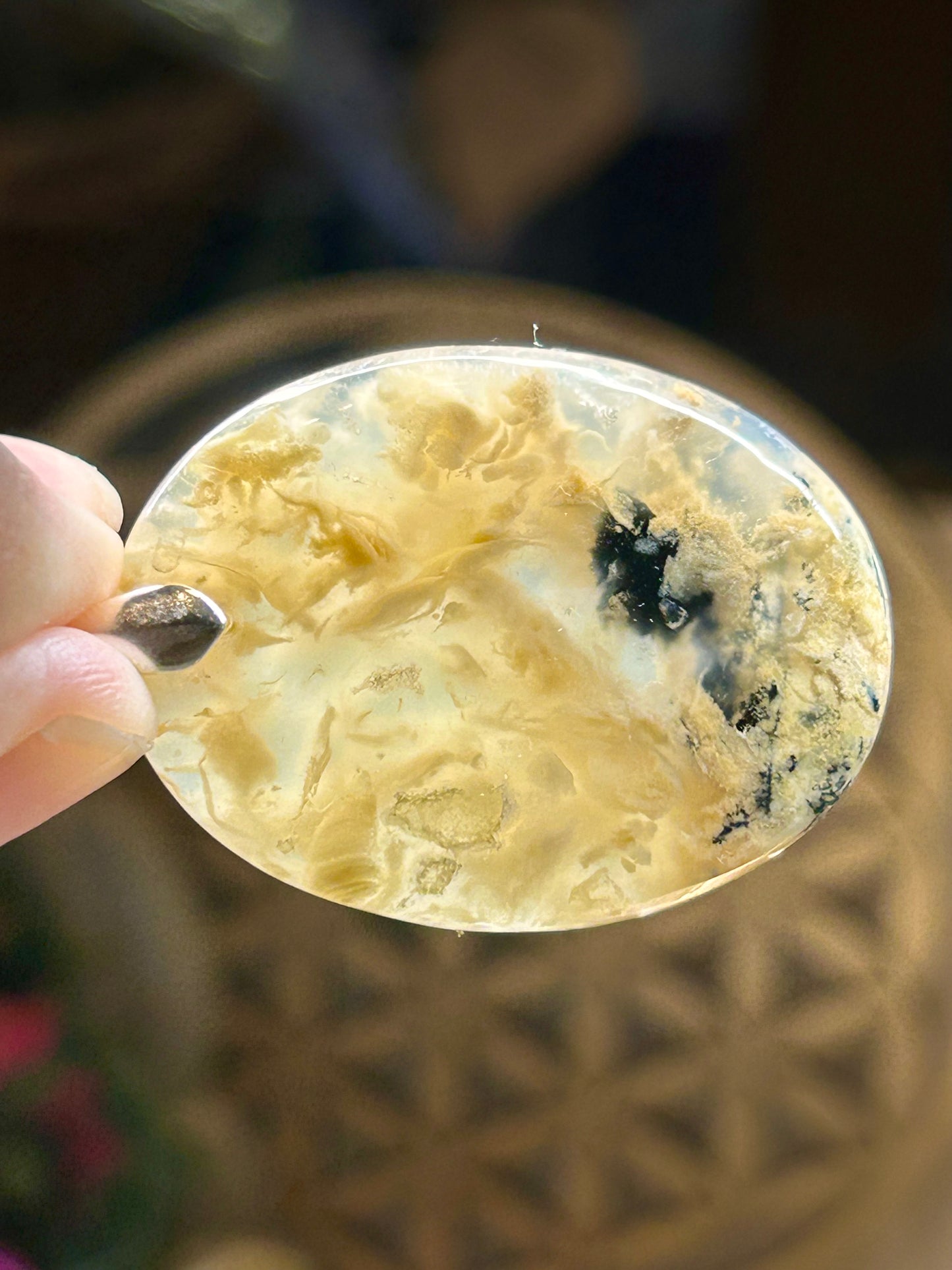Pendentif d’agate dendrite de tigre