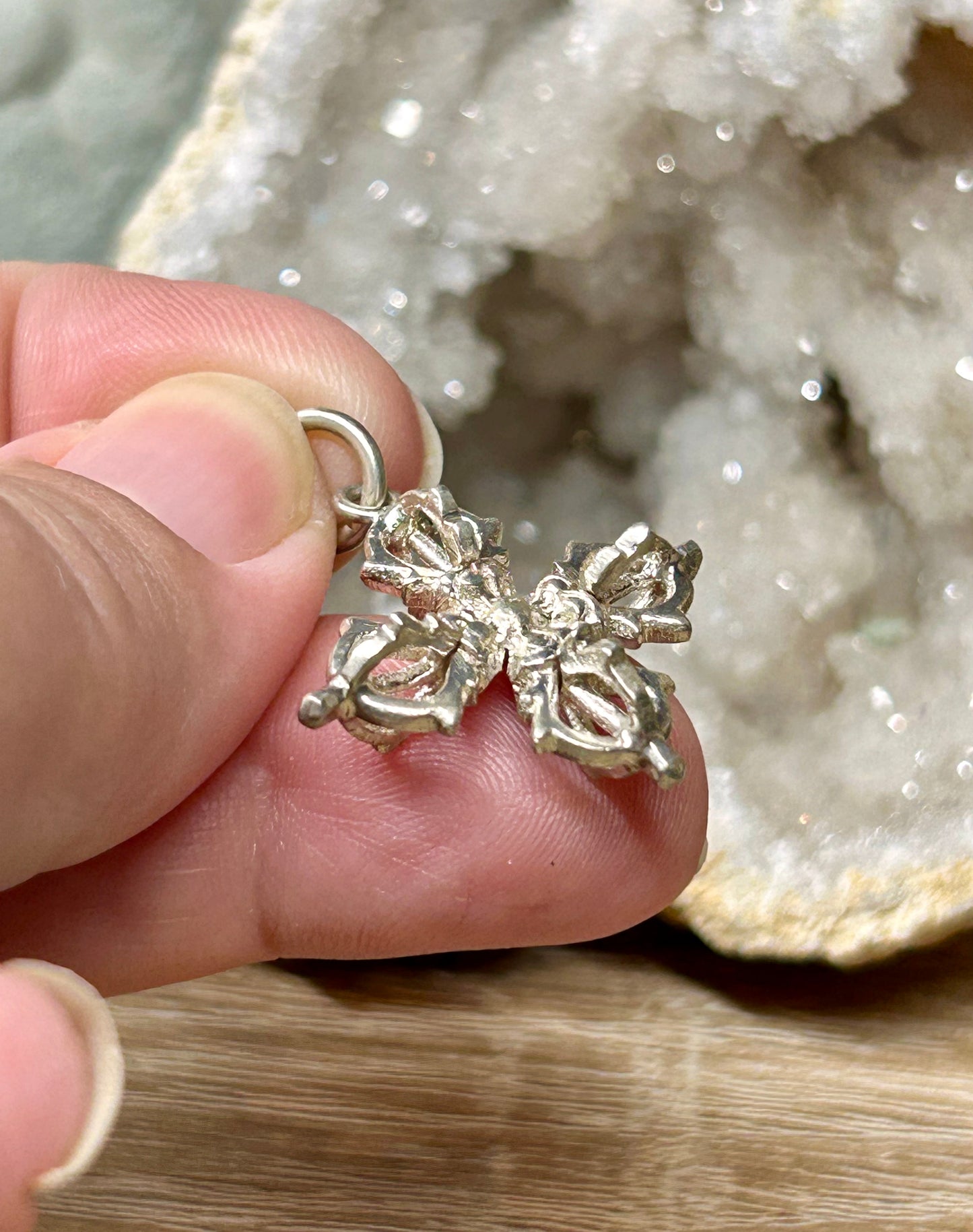 Pendentif en argent double dorge