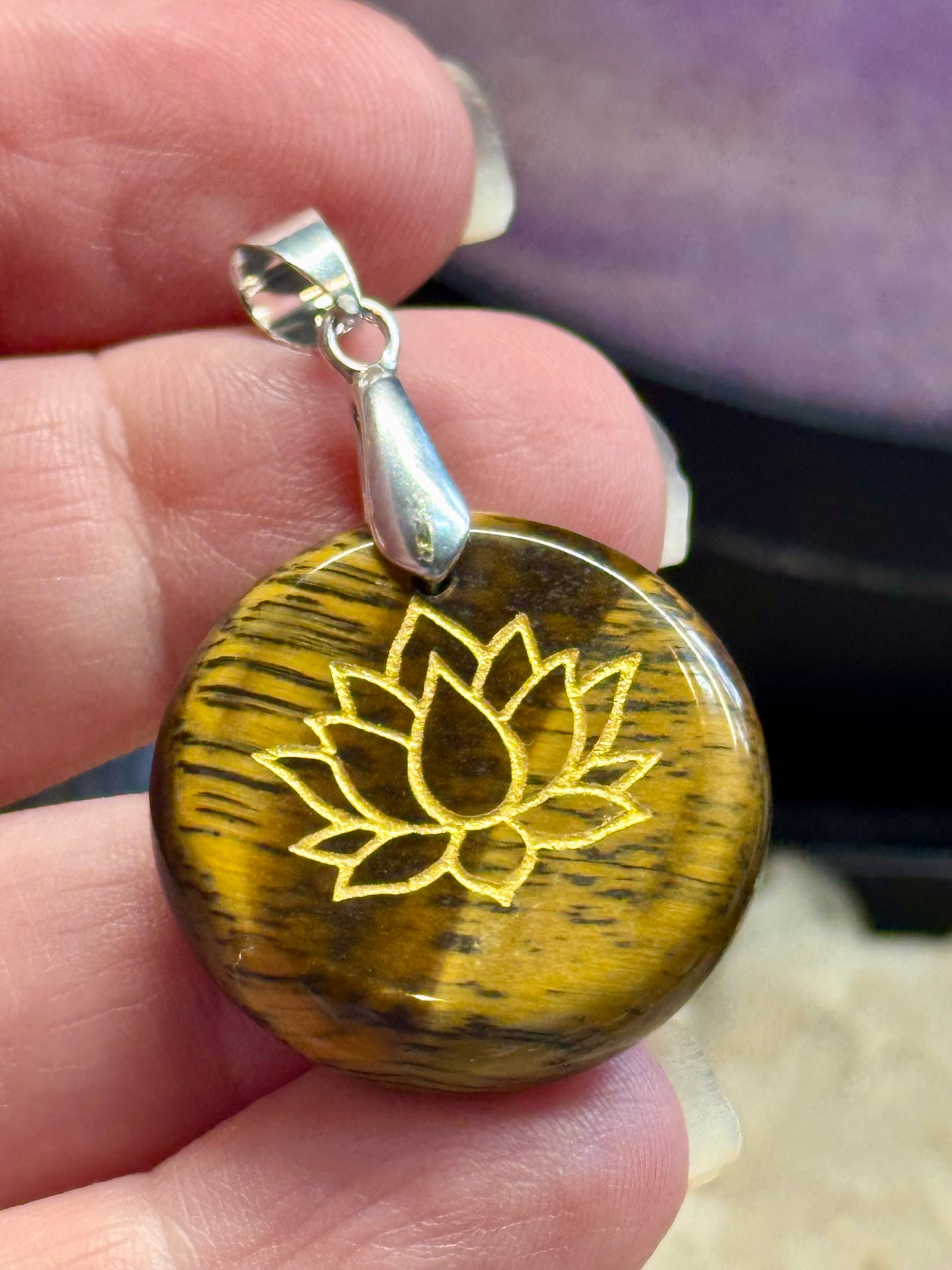 Pendentif Oeil deTigre - Lotus 2