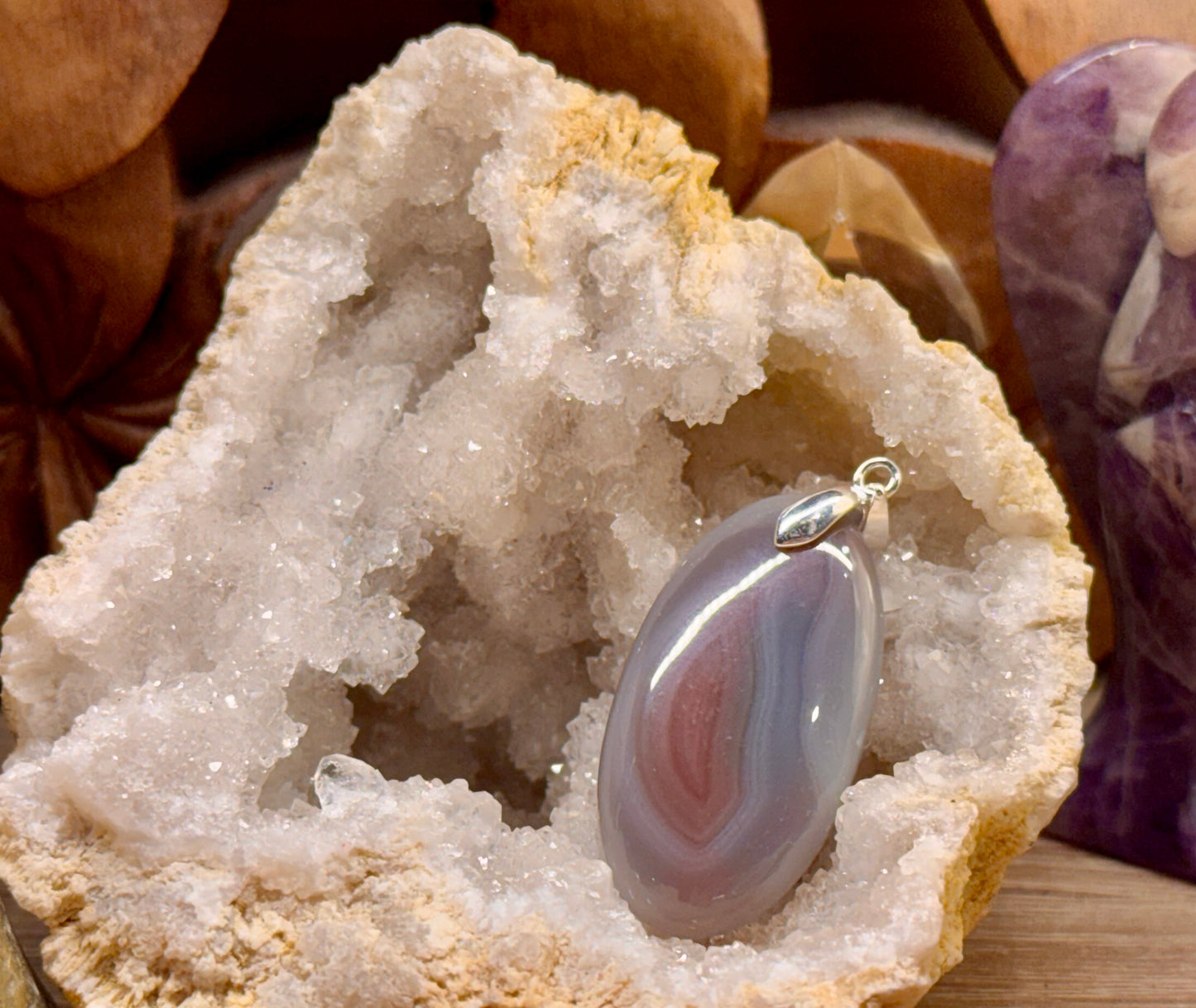 Pendentif d’agate rouge
