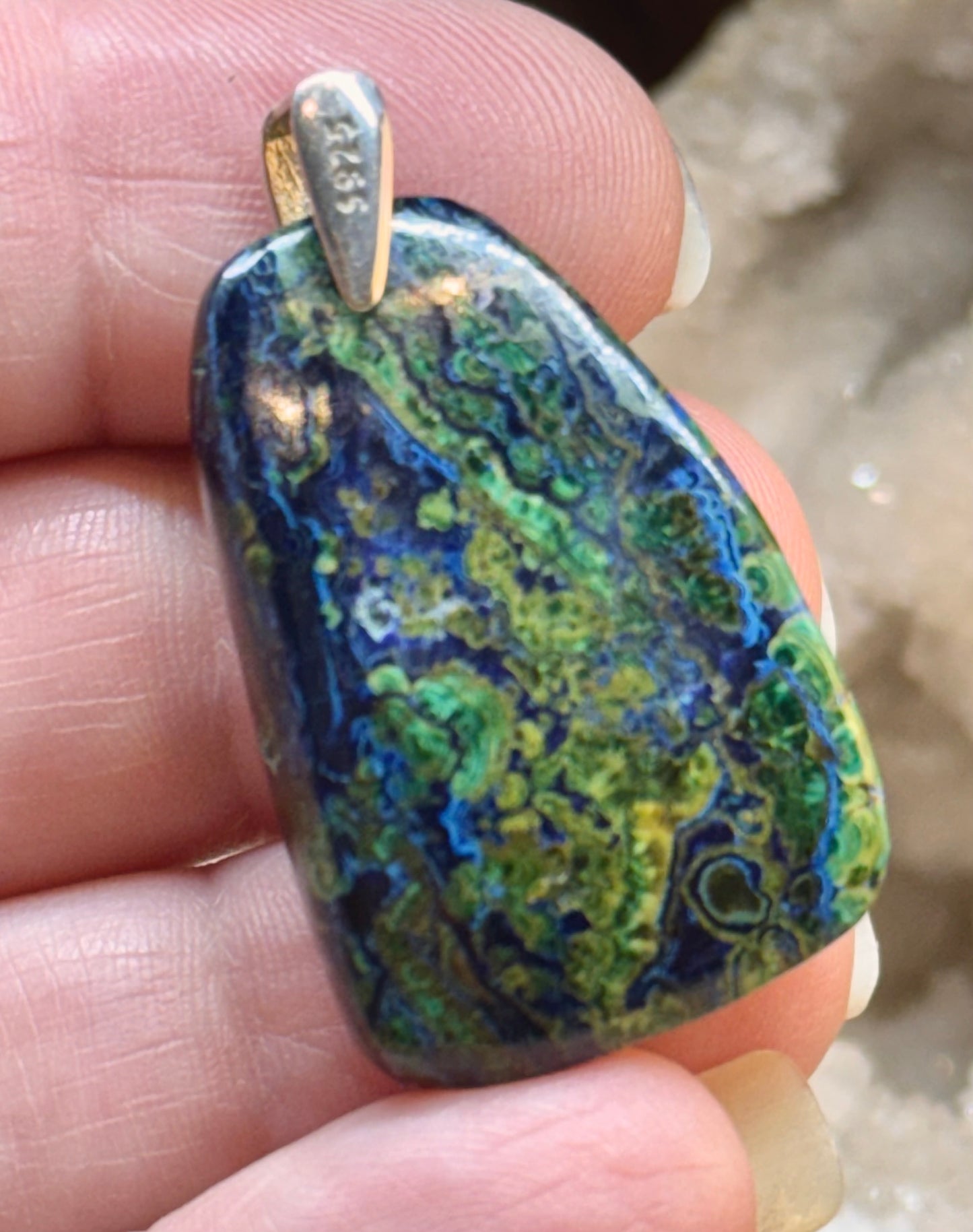 Pendentif d’azurite malachite