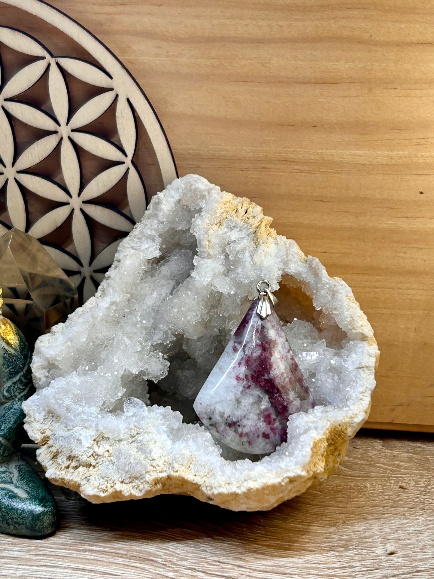 Pendentif de tourmaline rose