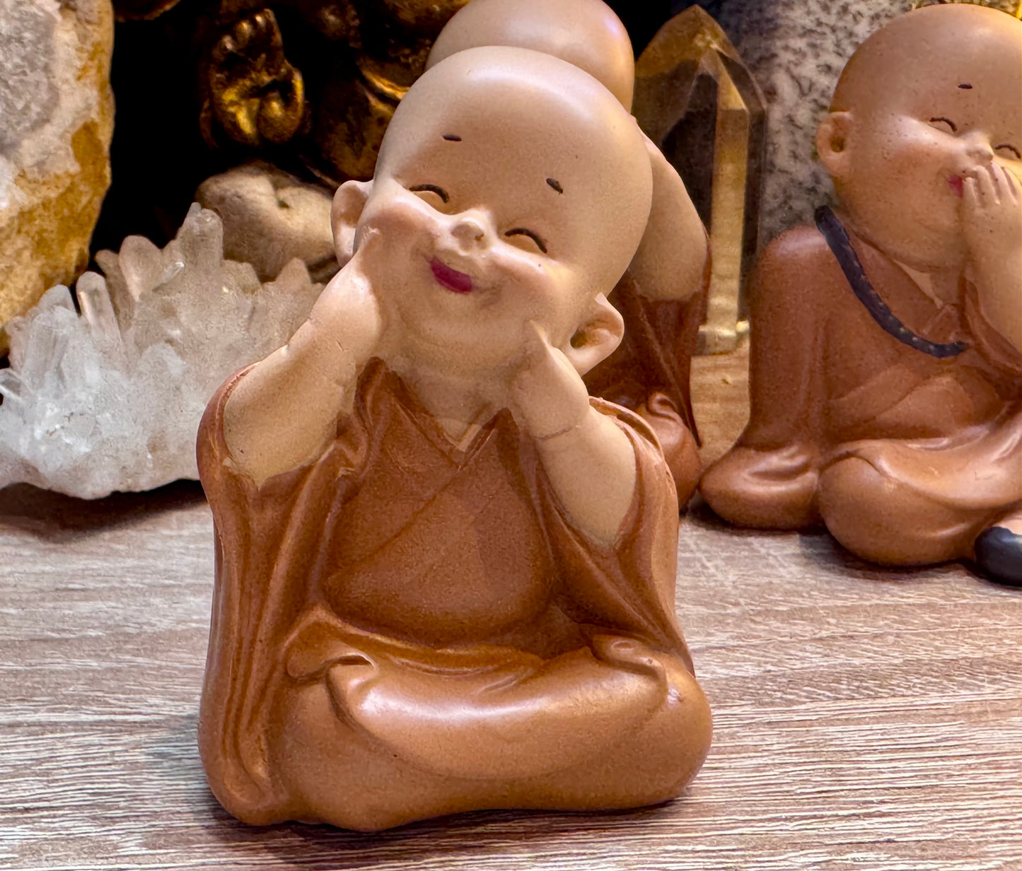 Trio de bébés bouddhas