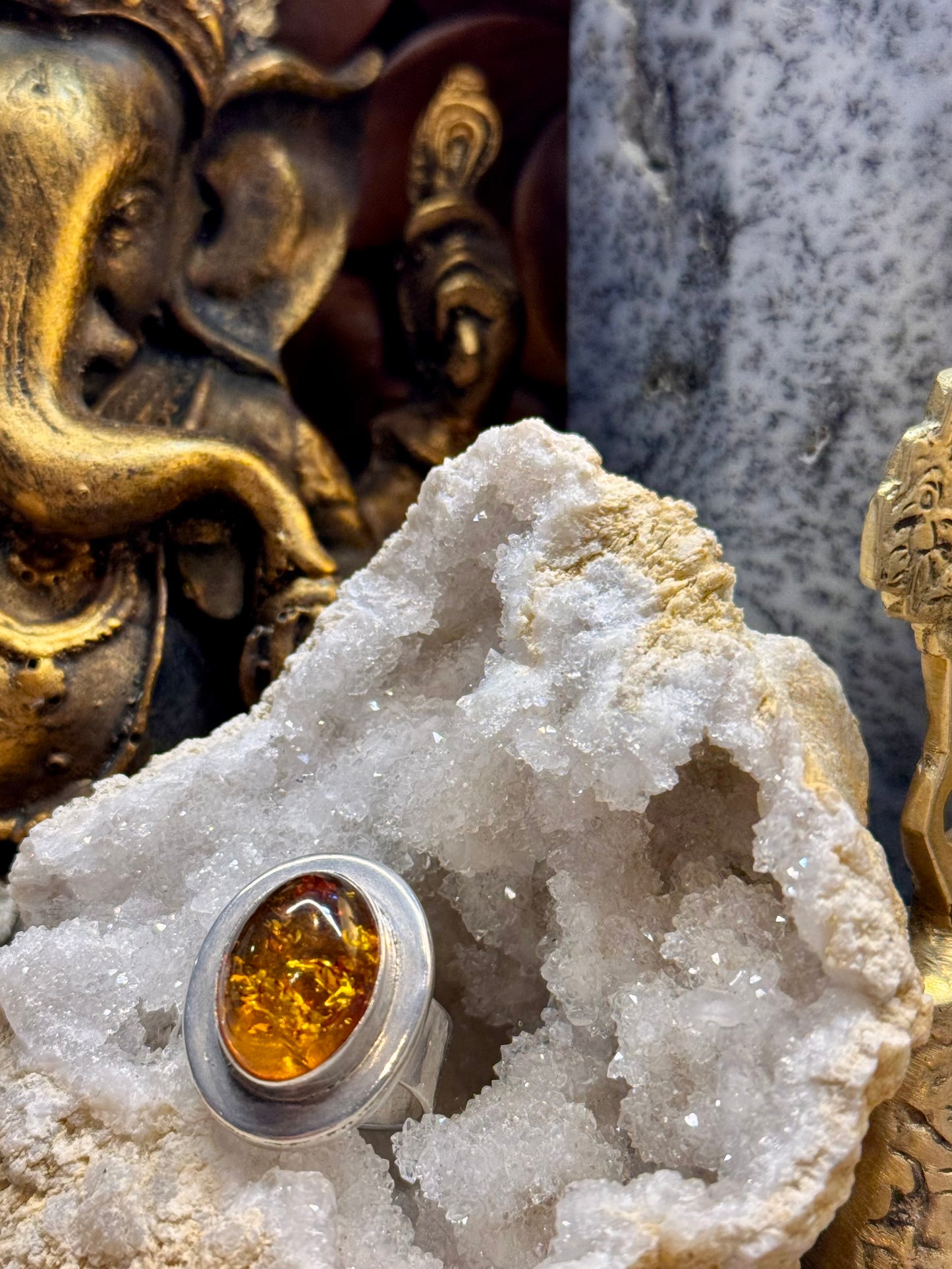 Bague ambre T56