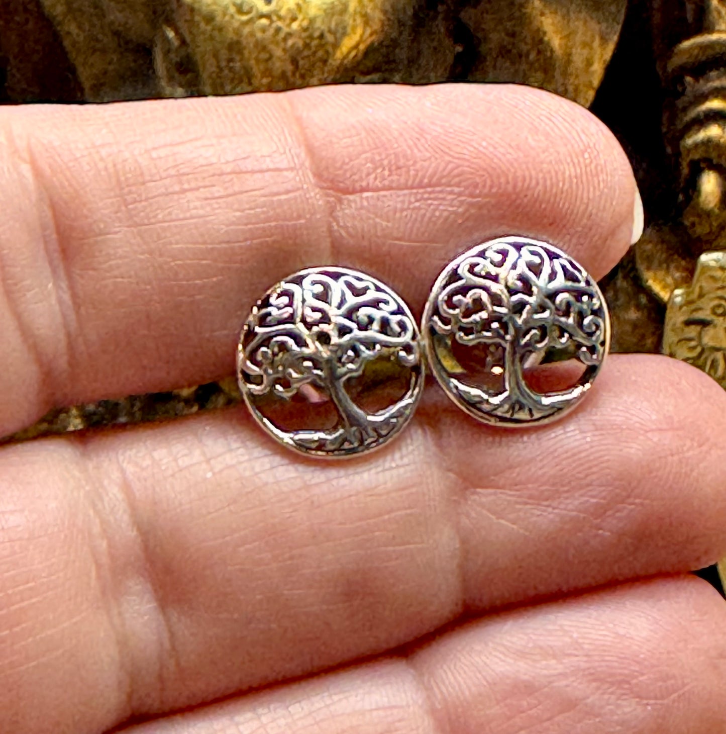 Boucles d’oreilles clou Arbre de vie