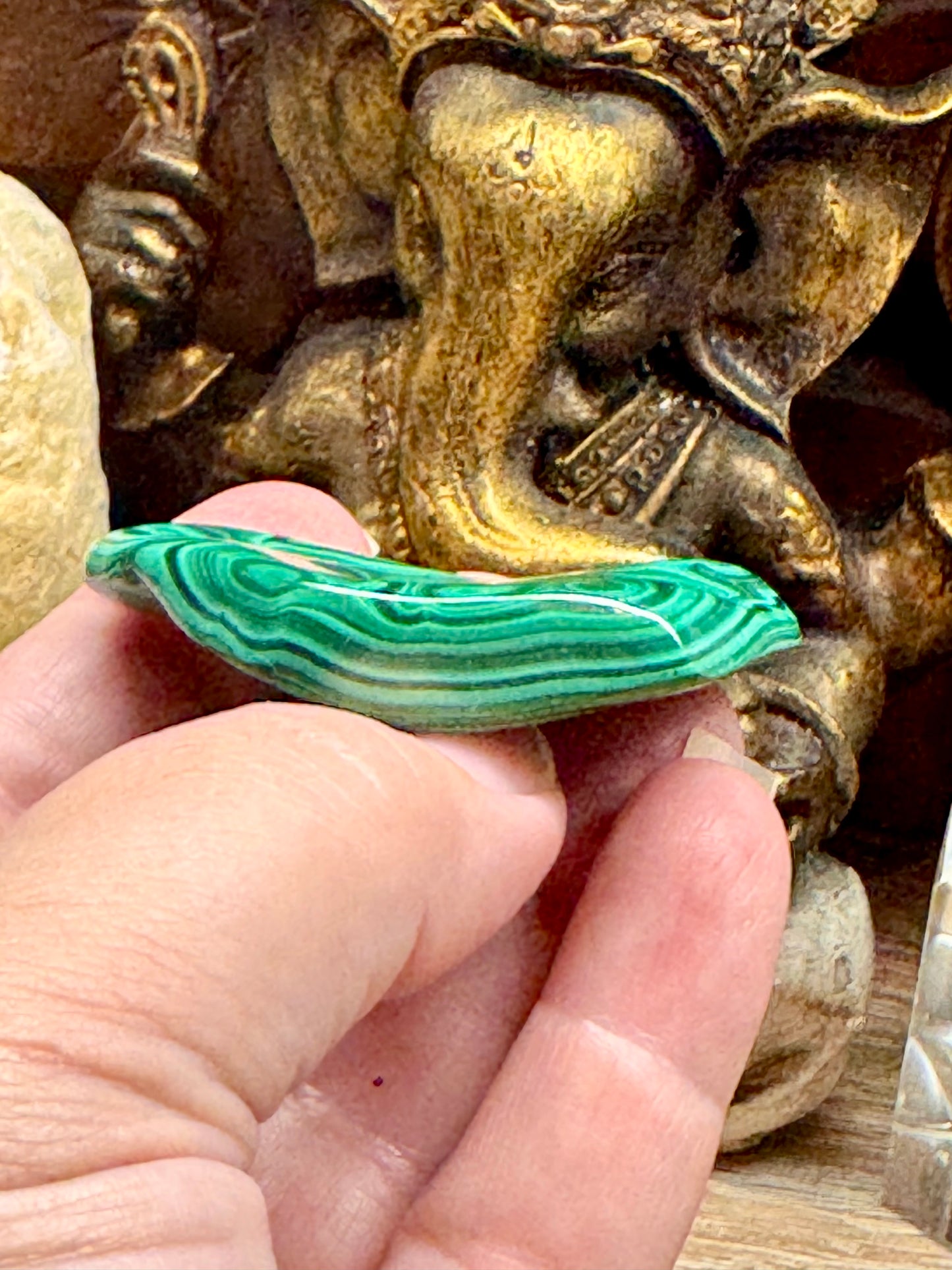 Plaque polie de malachite