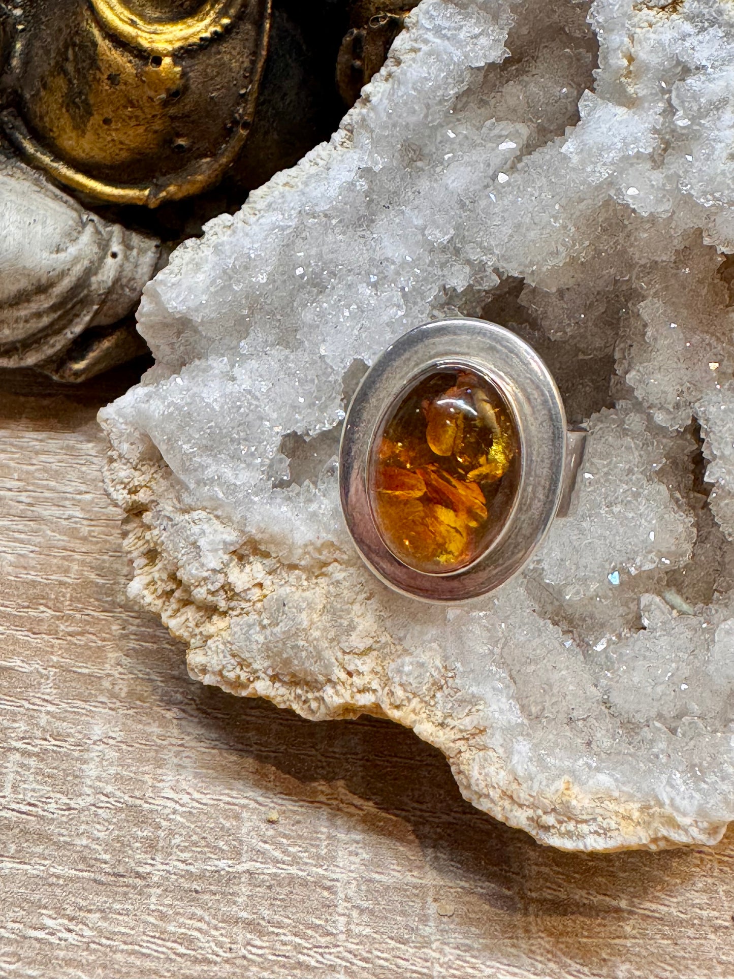 Bague ambre T58