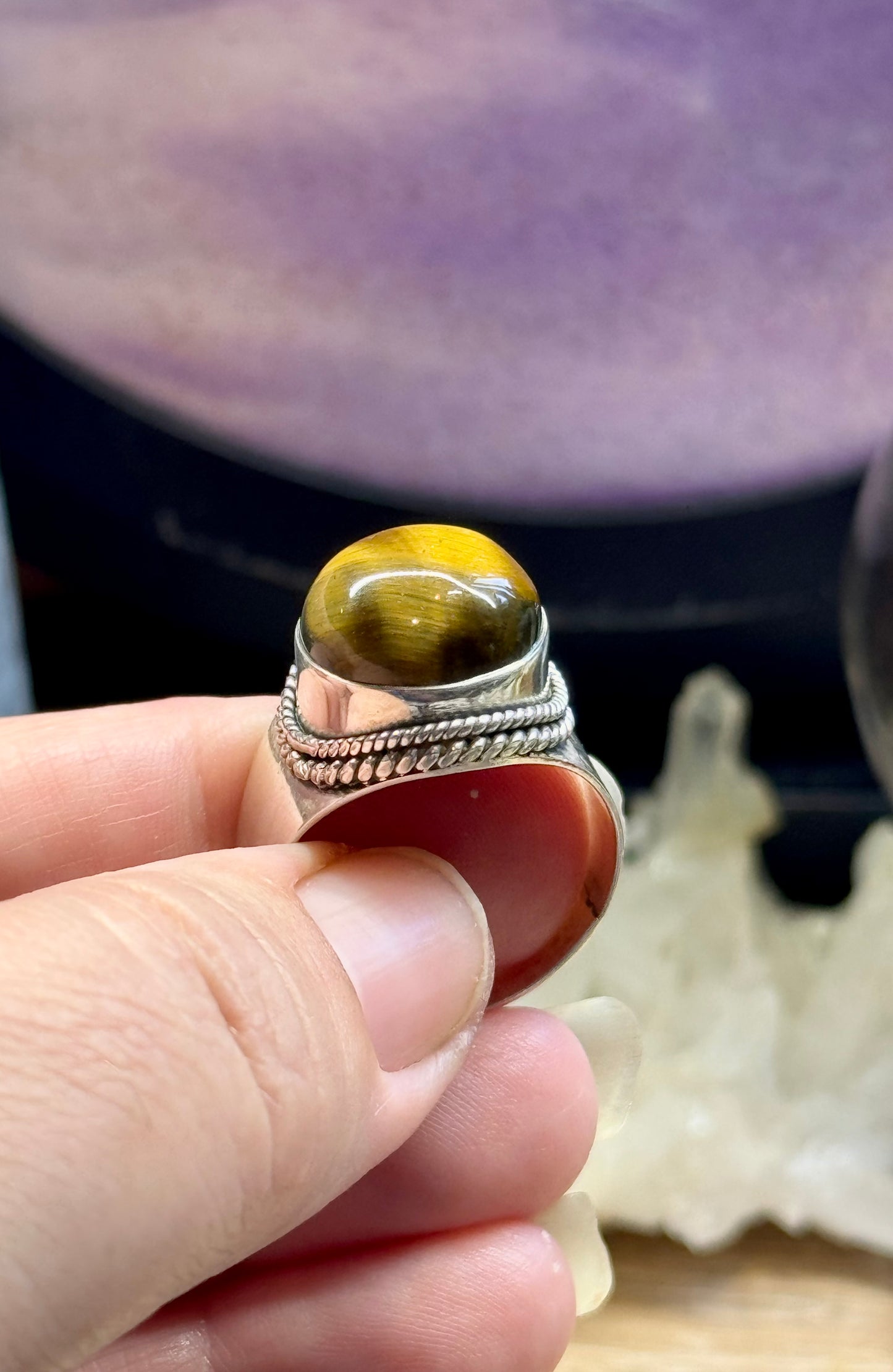 Bague Oeil de tigre/faucon T64