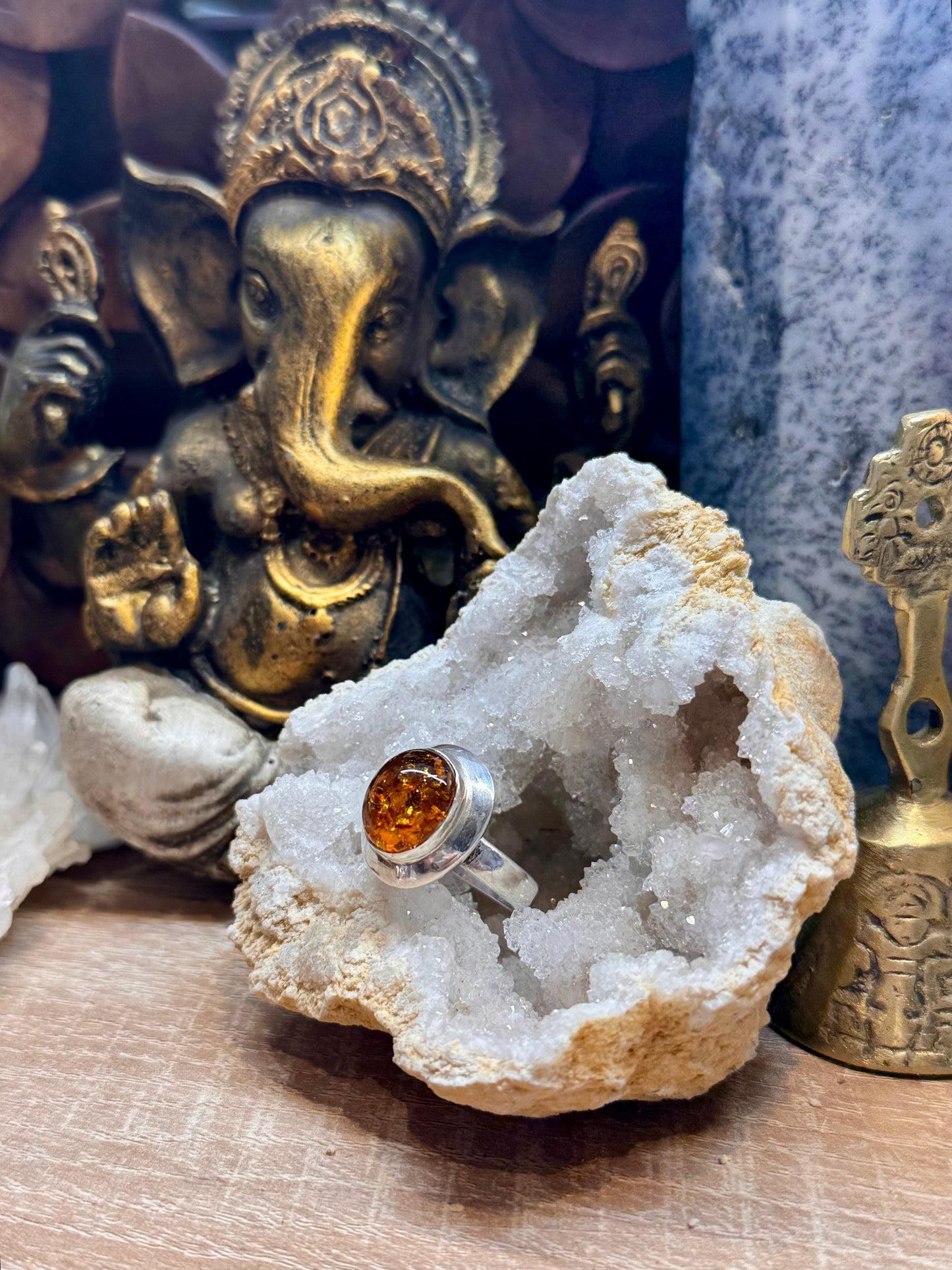 Bague ambre T56