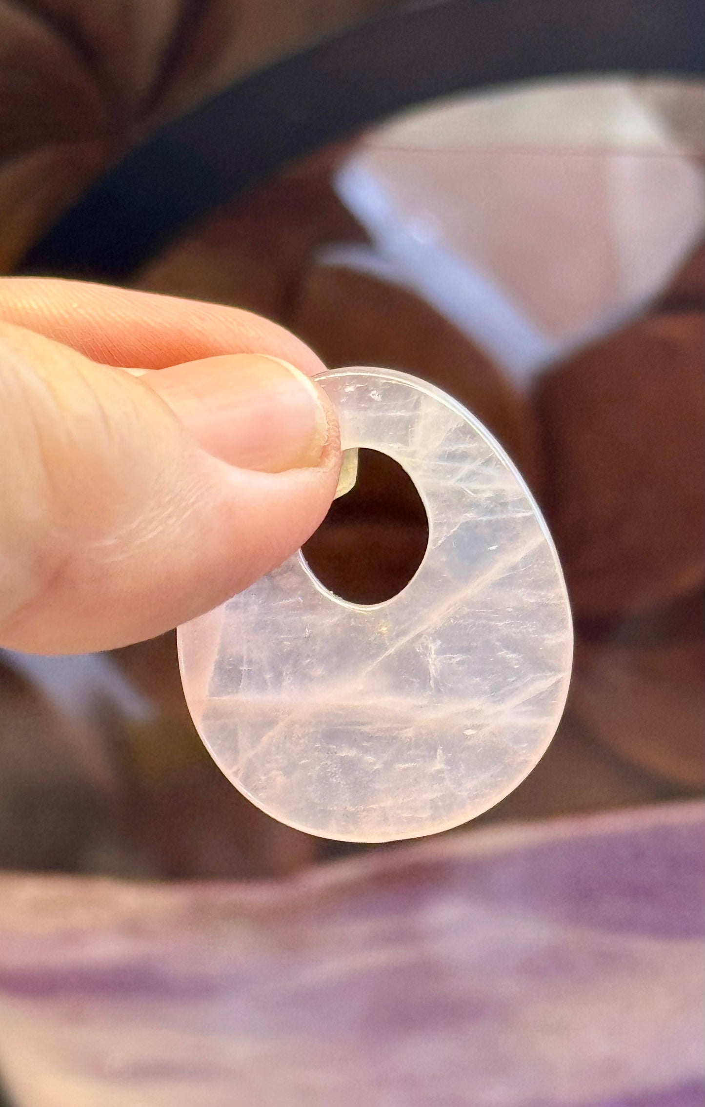 Donut ovale de Quartz Rose