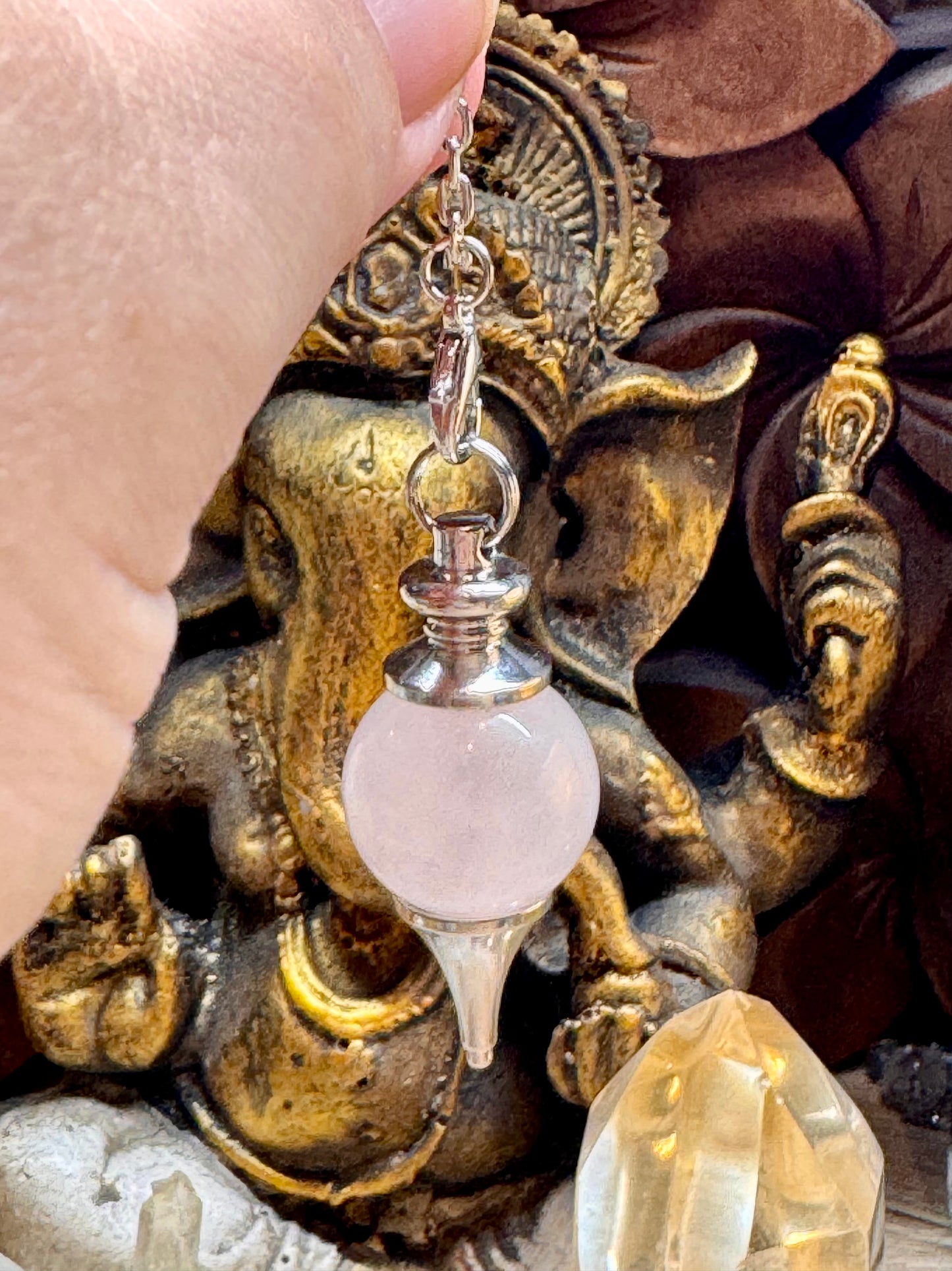 Pendule Séphoroton en Quartz Rose