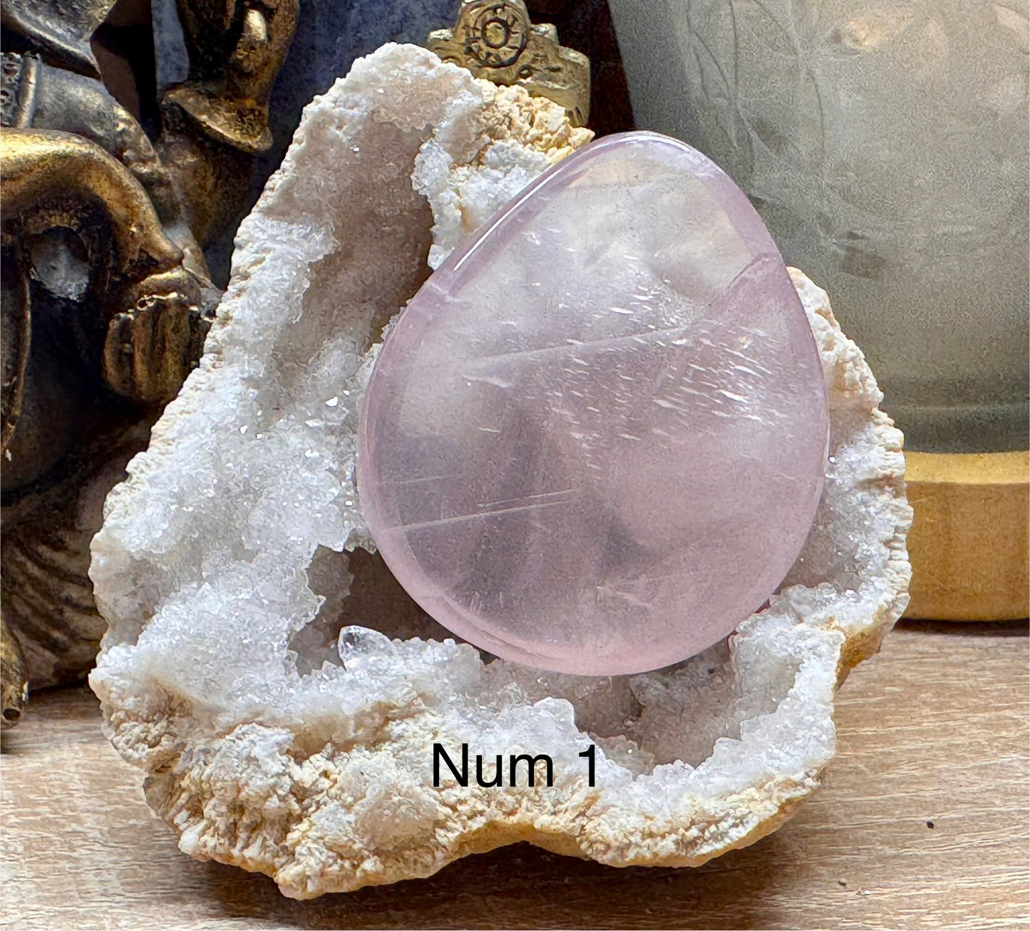 Pierre anti-stress en quartz rose